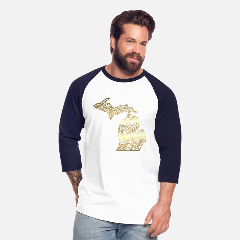 Michigan State Mandala USA America Pretty Gold