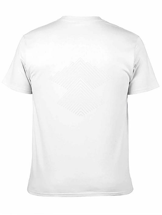 Geometric Arrow Graphic Black Tee - Modern Style