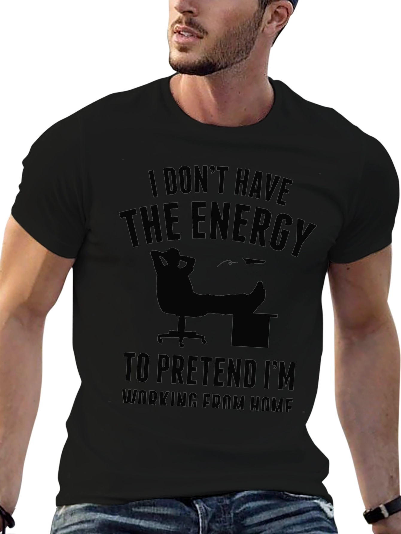 Funny Working From Home Graphic Tee - Black