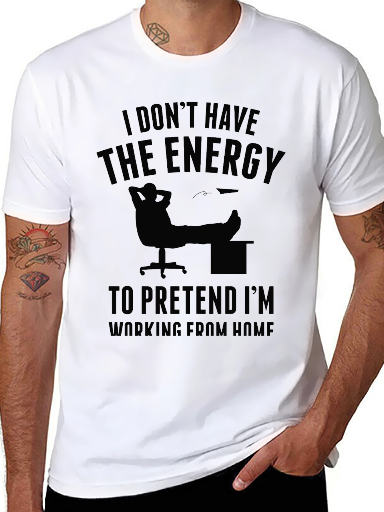 Funny Working From Home Graphic Tee - Black
