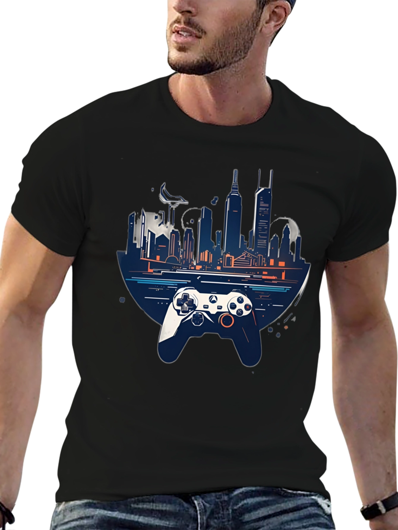 Gaming City T-Shirt - Stylish Controller Design