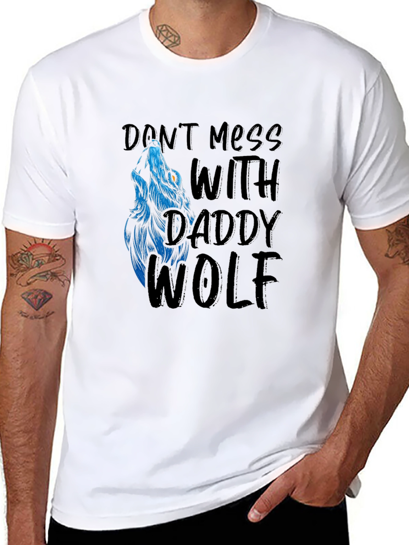 Dont Mess With Daddy Wolf Graphic T-Shirt