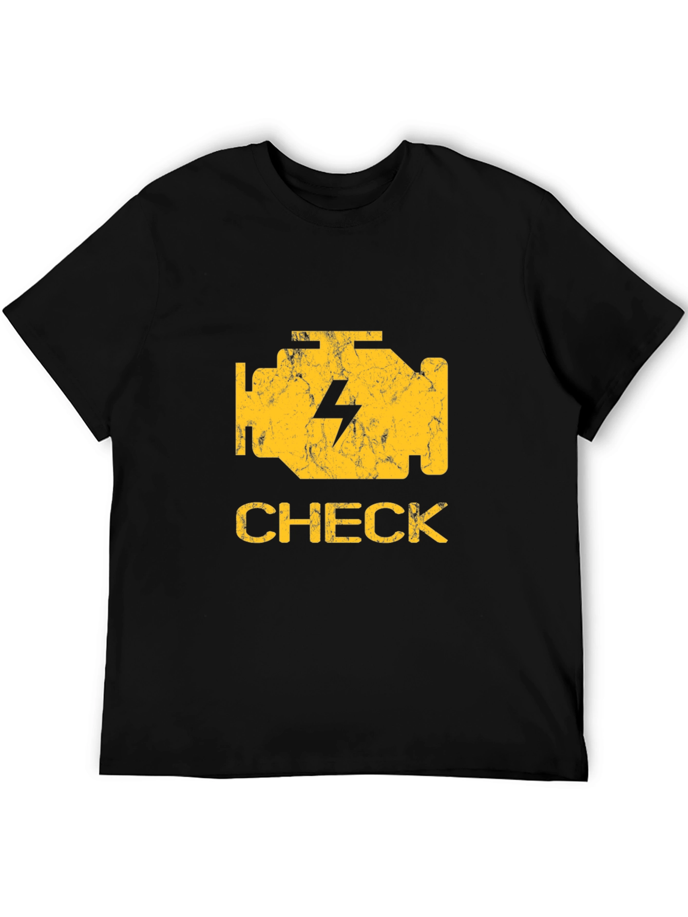 Check Engine Light Graphic T-Shirt - Black