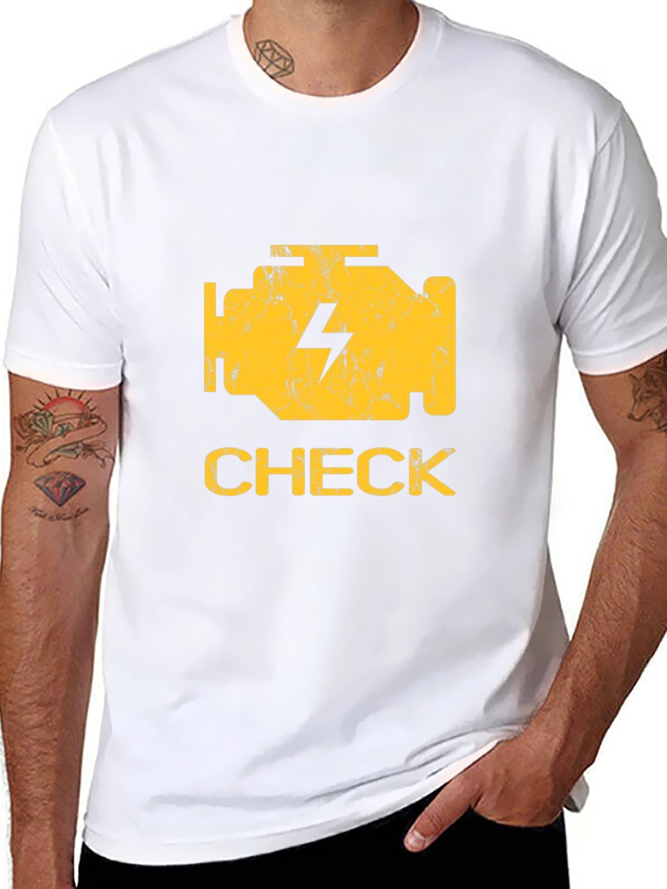 Check Engine Light Graphic T-Shirt - Black