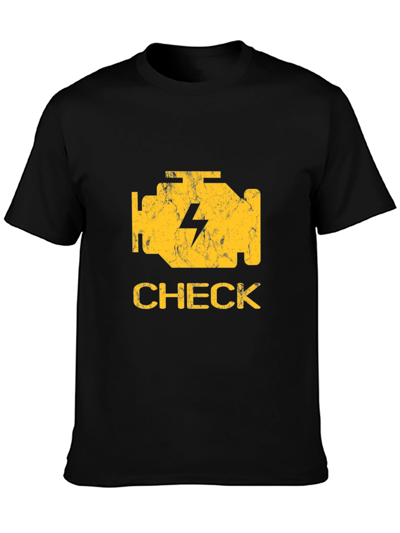 Check Engine Light Graphic T-Shirt - Black