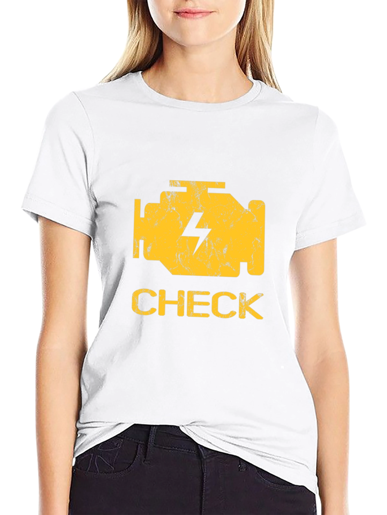 Check Engine Light Graphic T-Shirt - Black