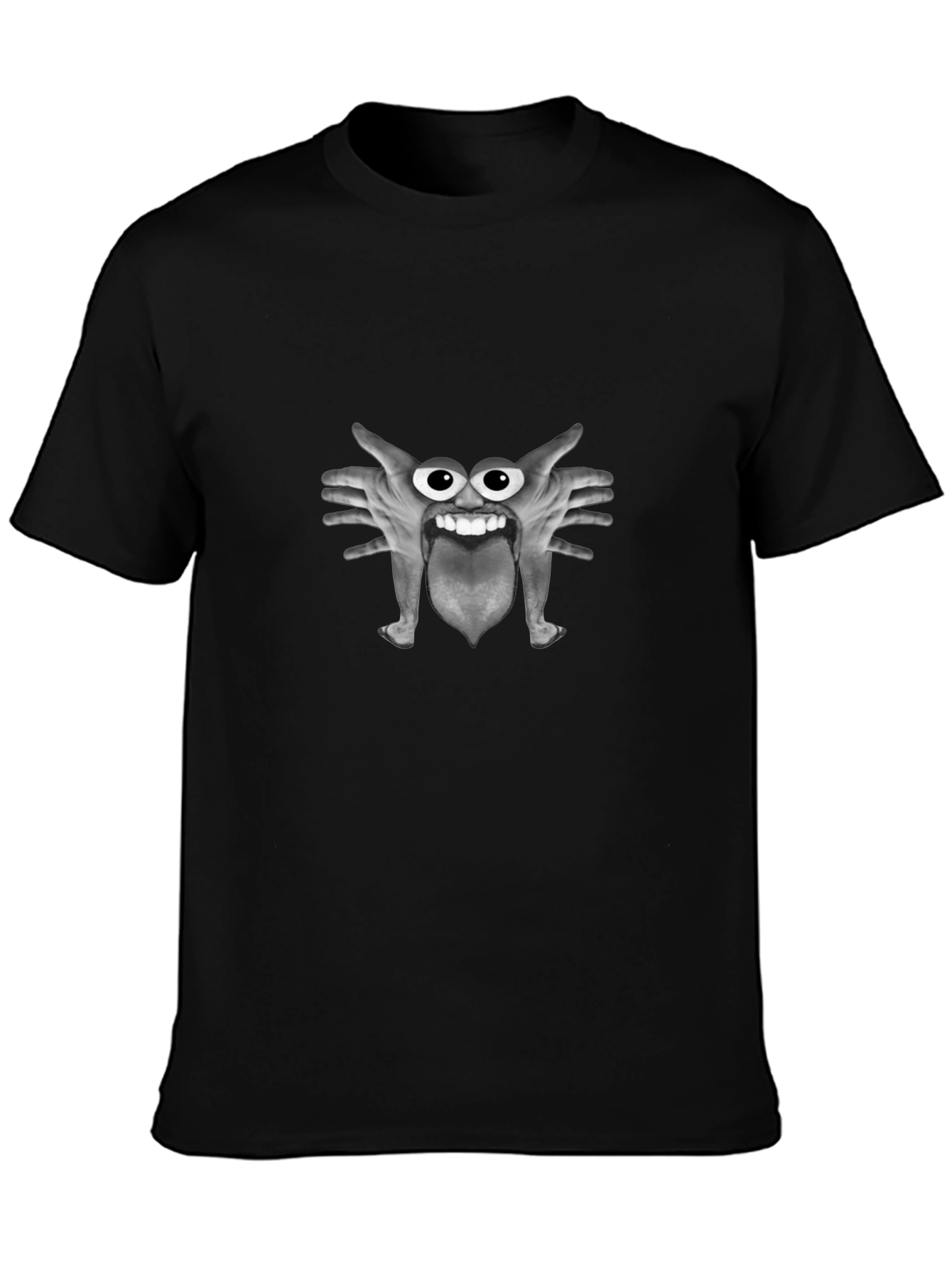 Funny Monster Hand Face Graphic T-Shirt