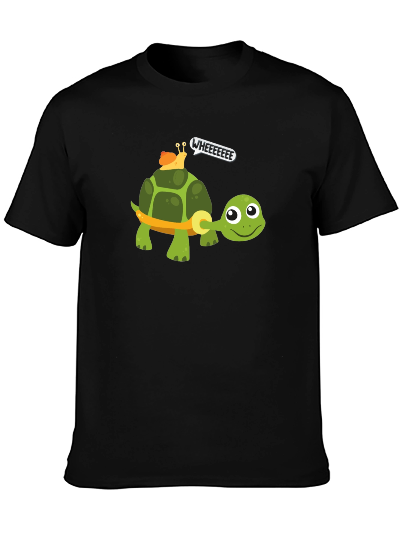 Funny Turtle & Snail Ride Graphic T-Shirt