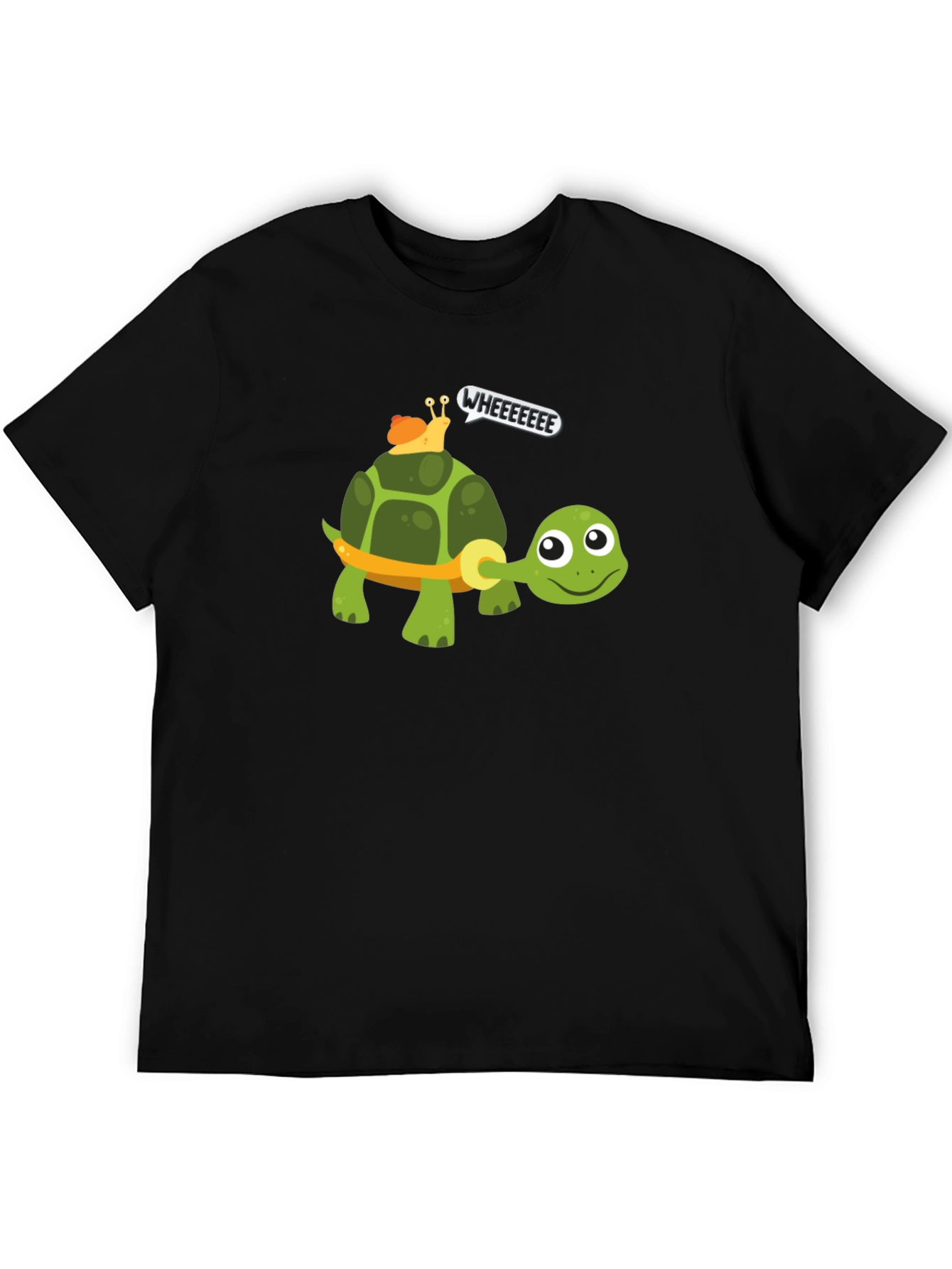 Funny Turtle & Snail Ride Graphic T-Shirt