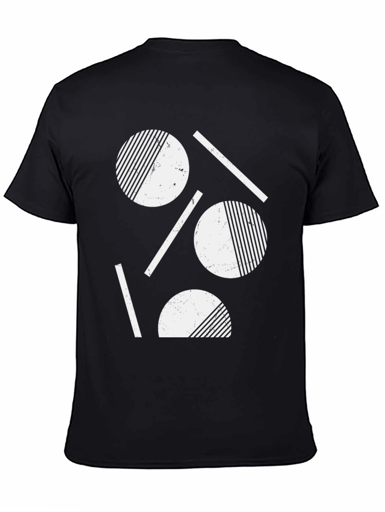 Abstract Geometric Graphic Tee - Black Cotton Blend