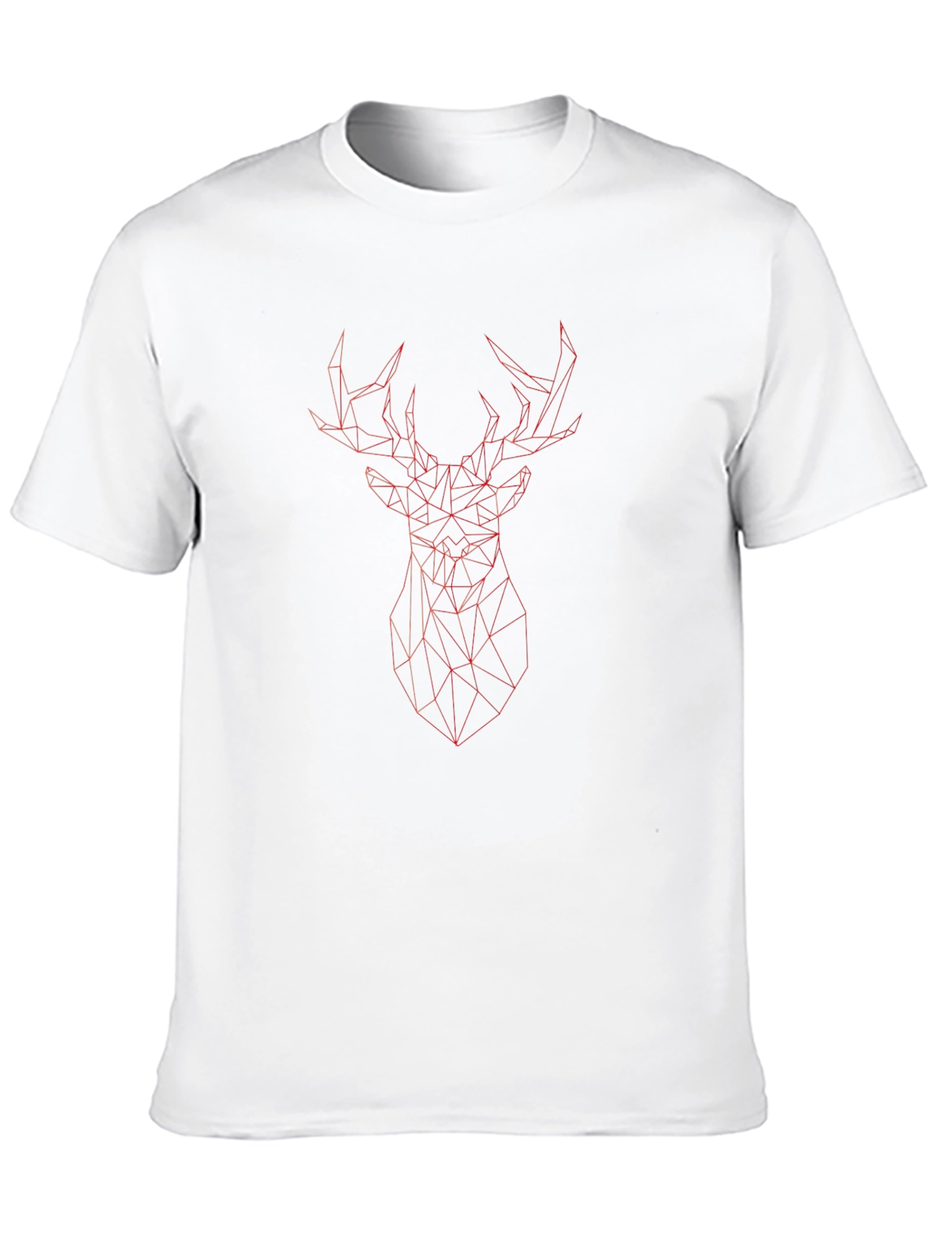 Geometric Deer Head Tee - Black Graphic T-Shirt