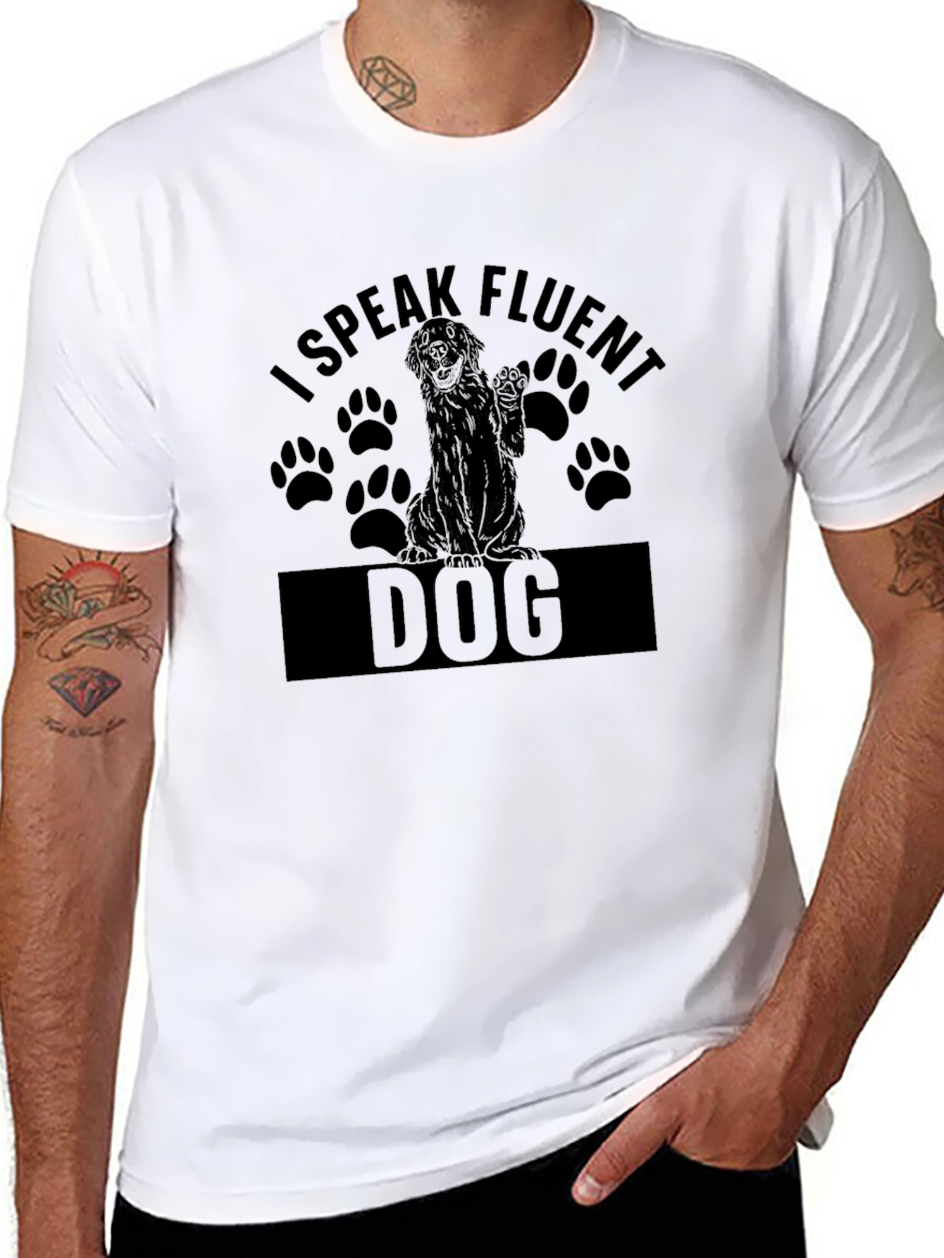 I Speak Fluent Dog T-Shirt – Funny Dog Lover Graphic Tee Gift