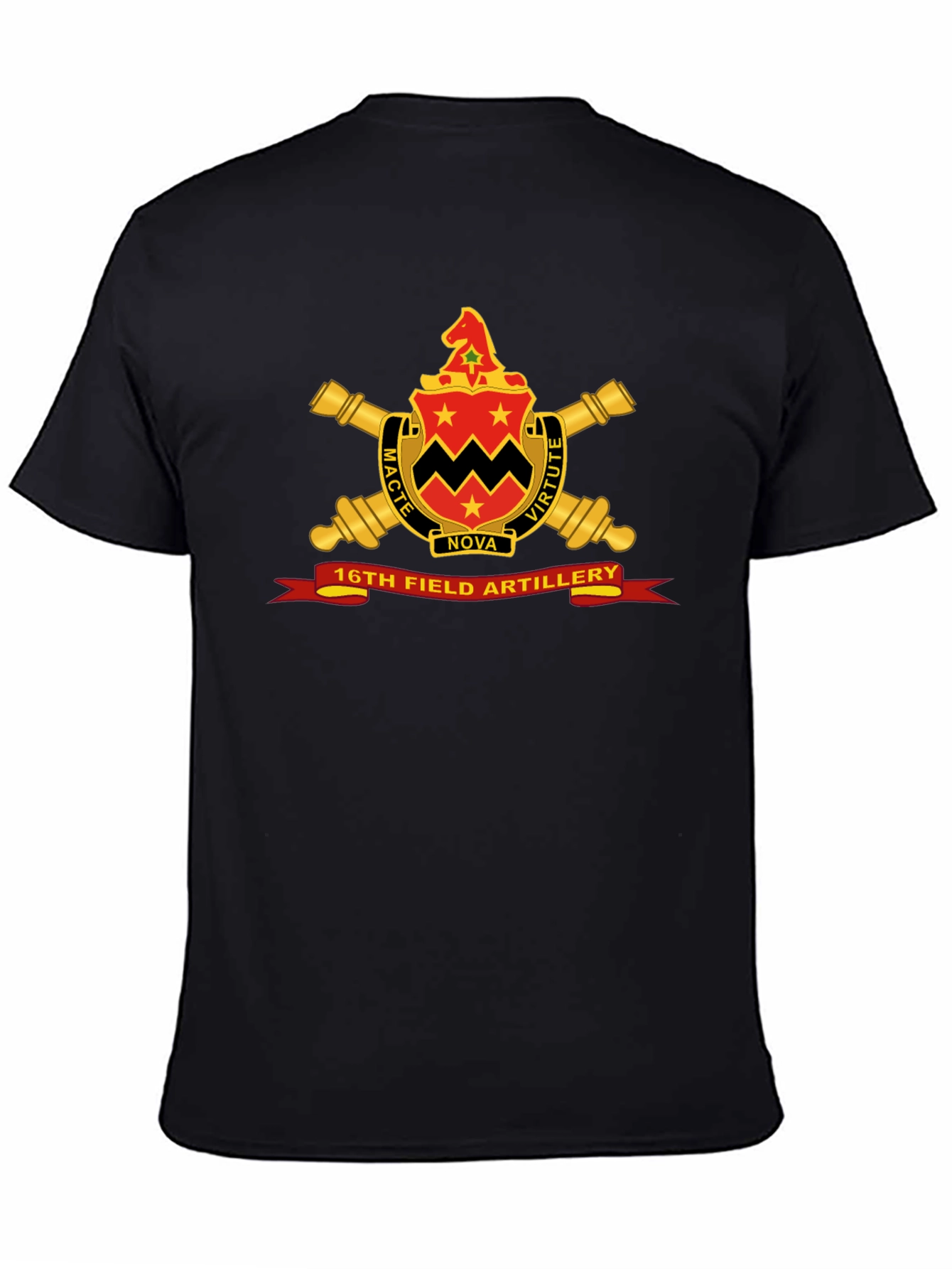 16th Field Artillery Crest Black T-Shirt