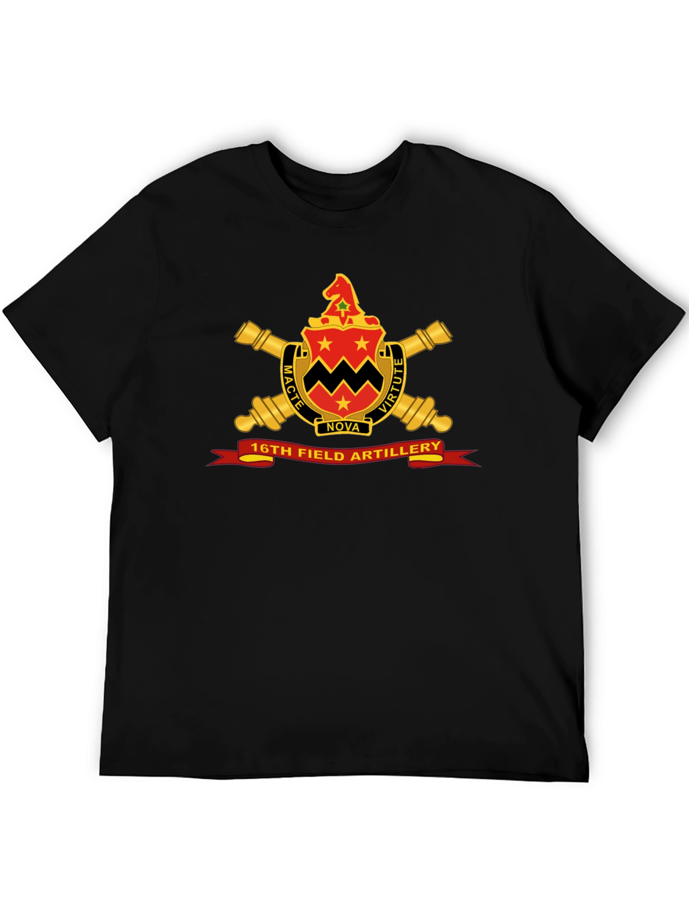 16th Field Artillery Crest Black T-Shirt