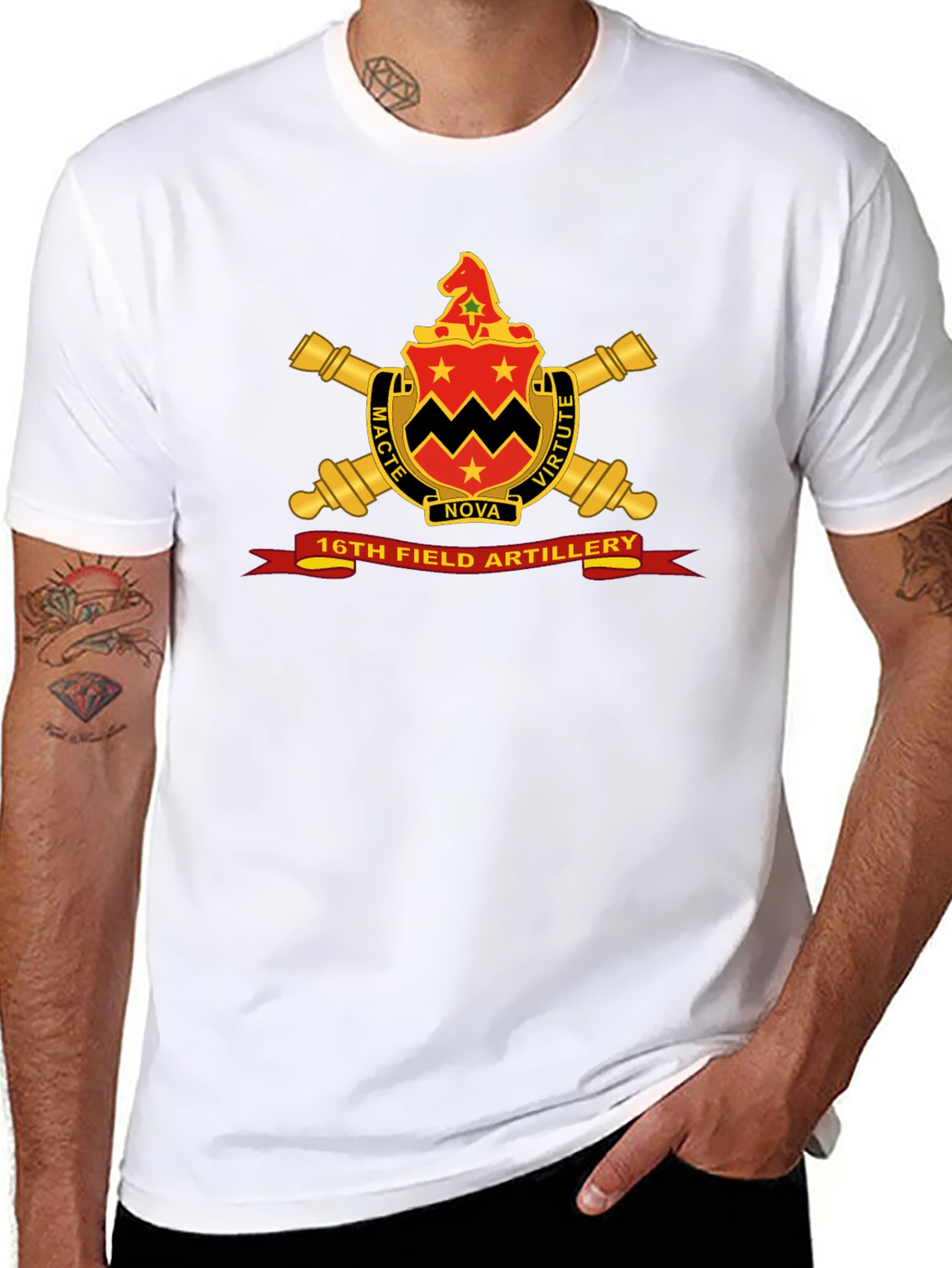 16th Field Artillery Crest Black T-Shirt