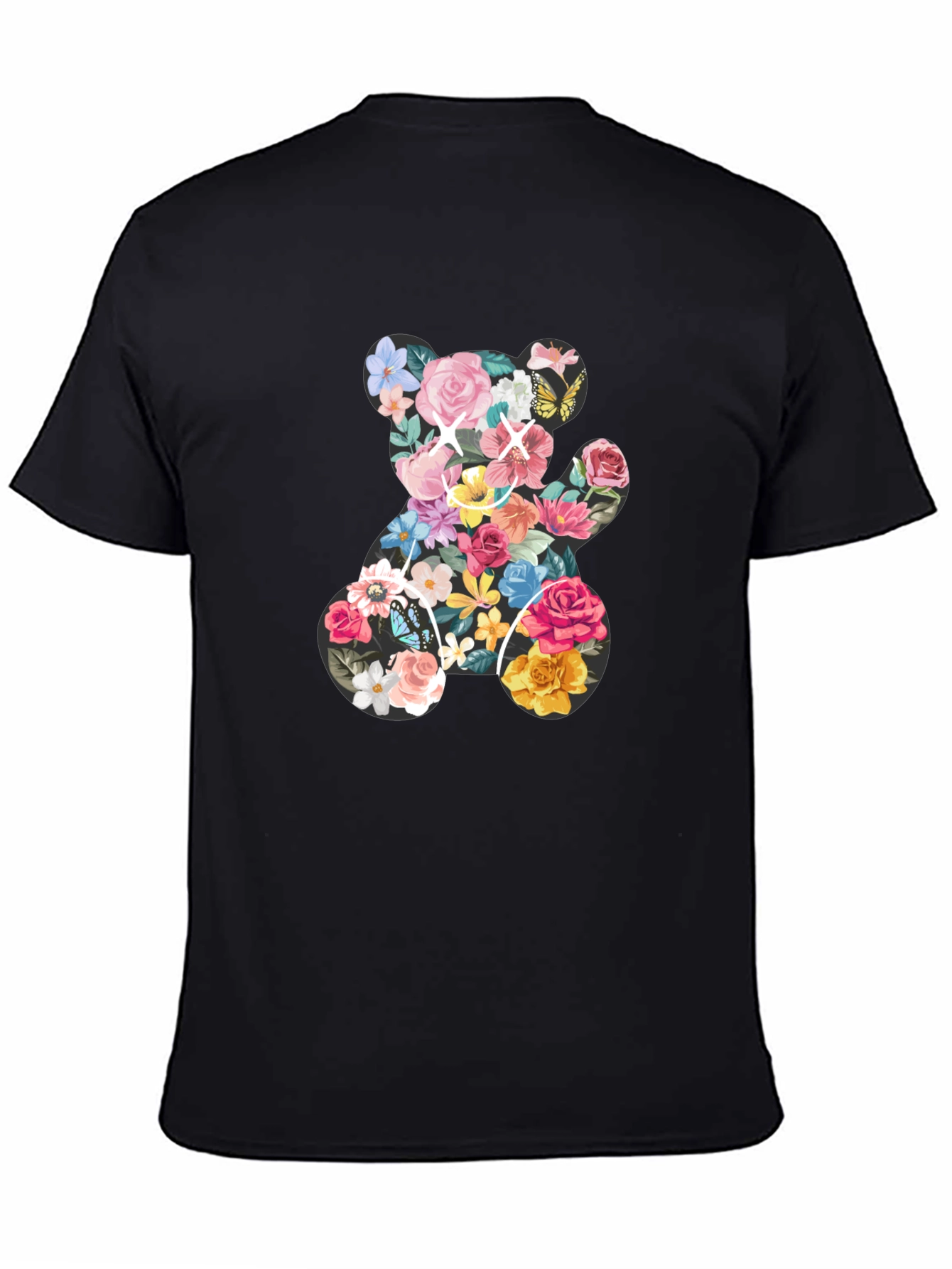 Floral Teddy Bear Graphic T-Shirt