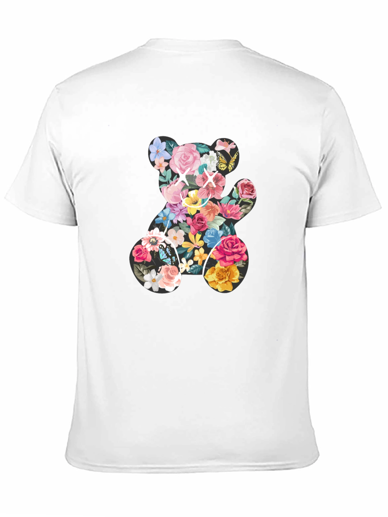 Floral Teddy Bear Graphic T-Shirt