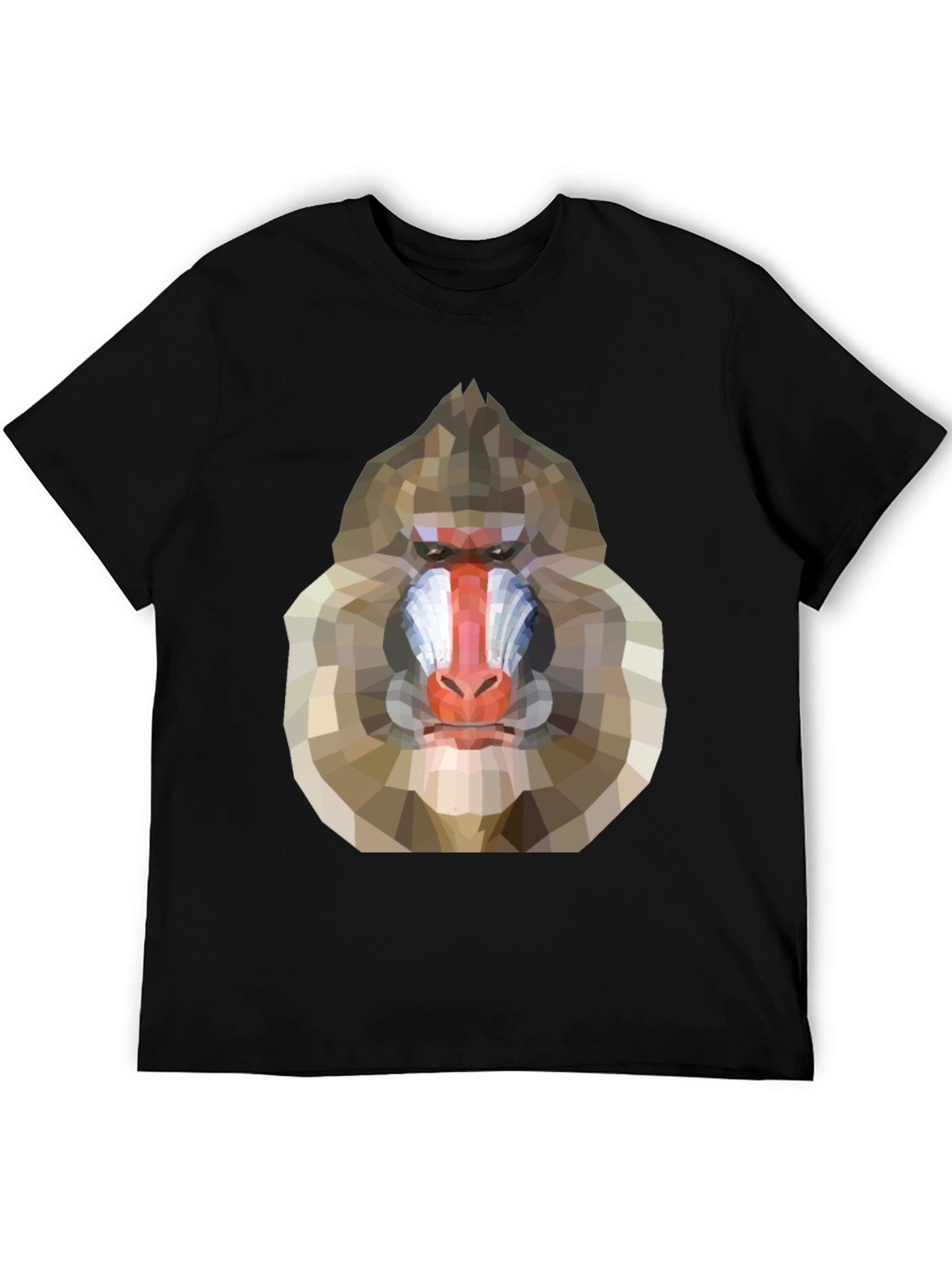 Geometric Mandrill Graphic Tee - Unique Art T-Shirt
