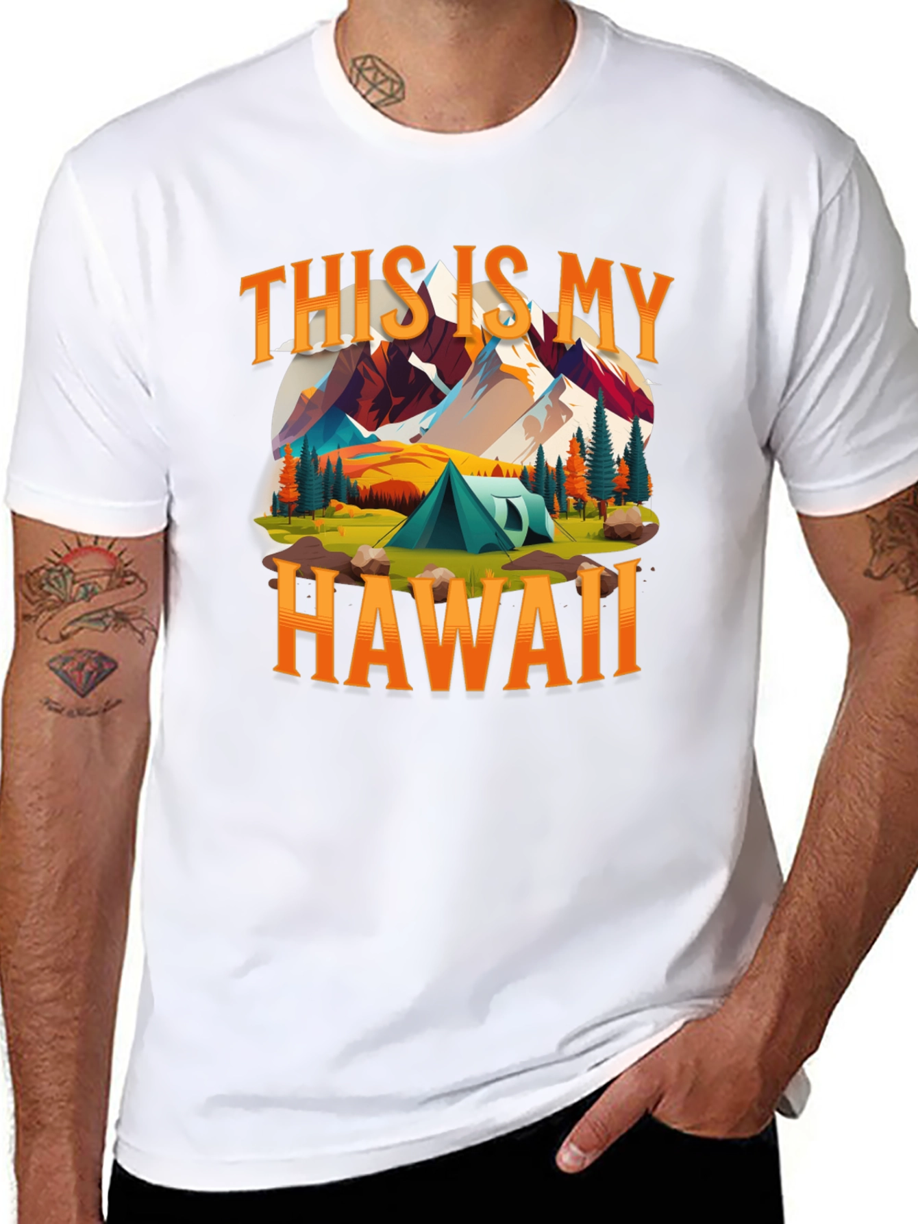 Hawaii Camping T-Shirt - Adventure Design