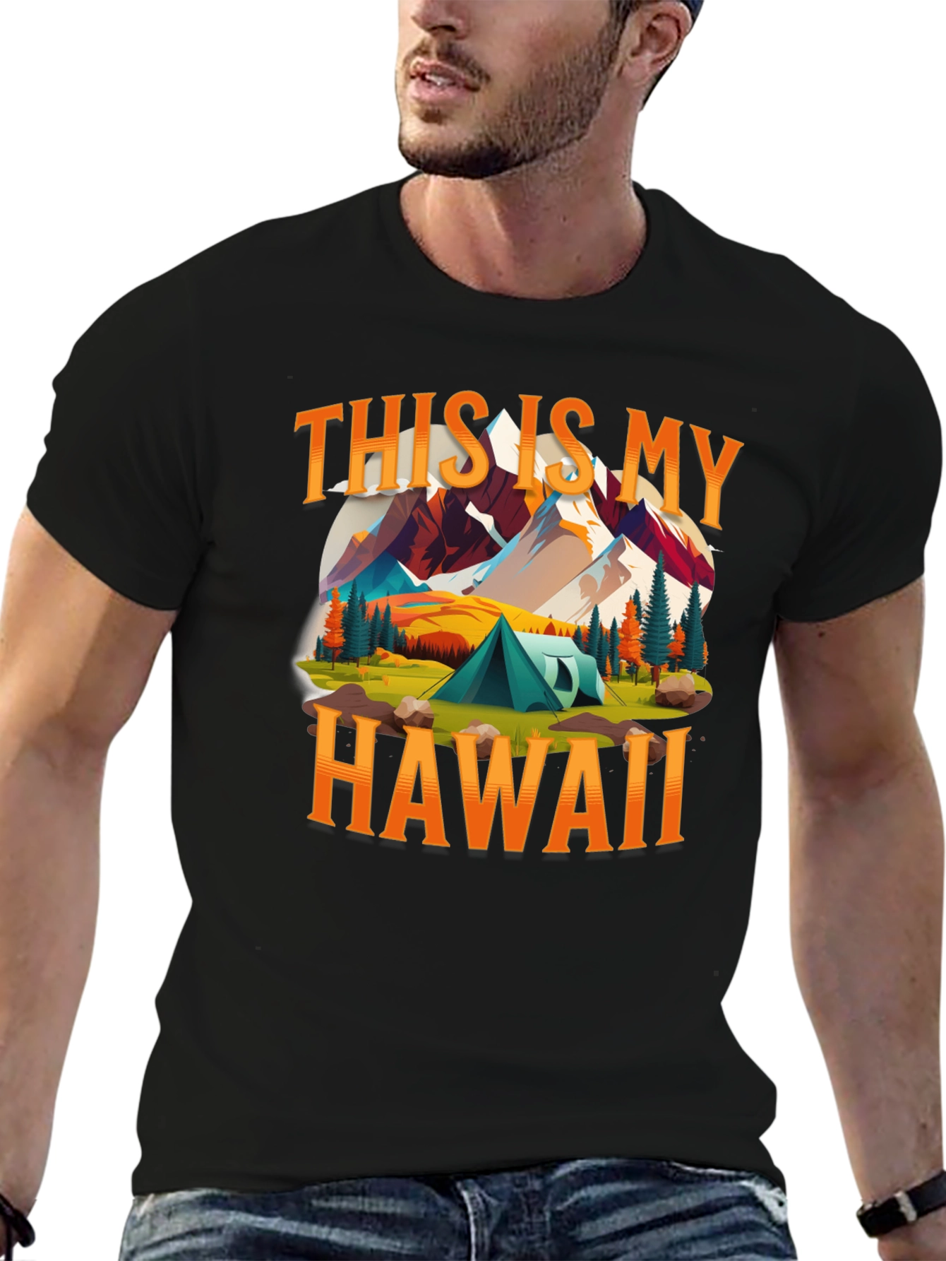Hawaii Camping T-Shirt - Adventure Design
