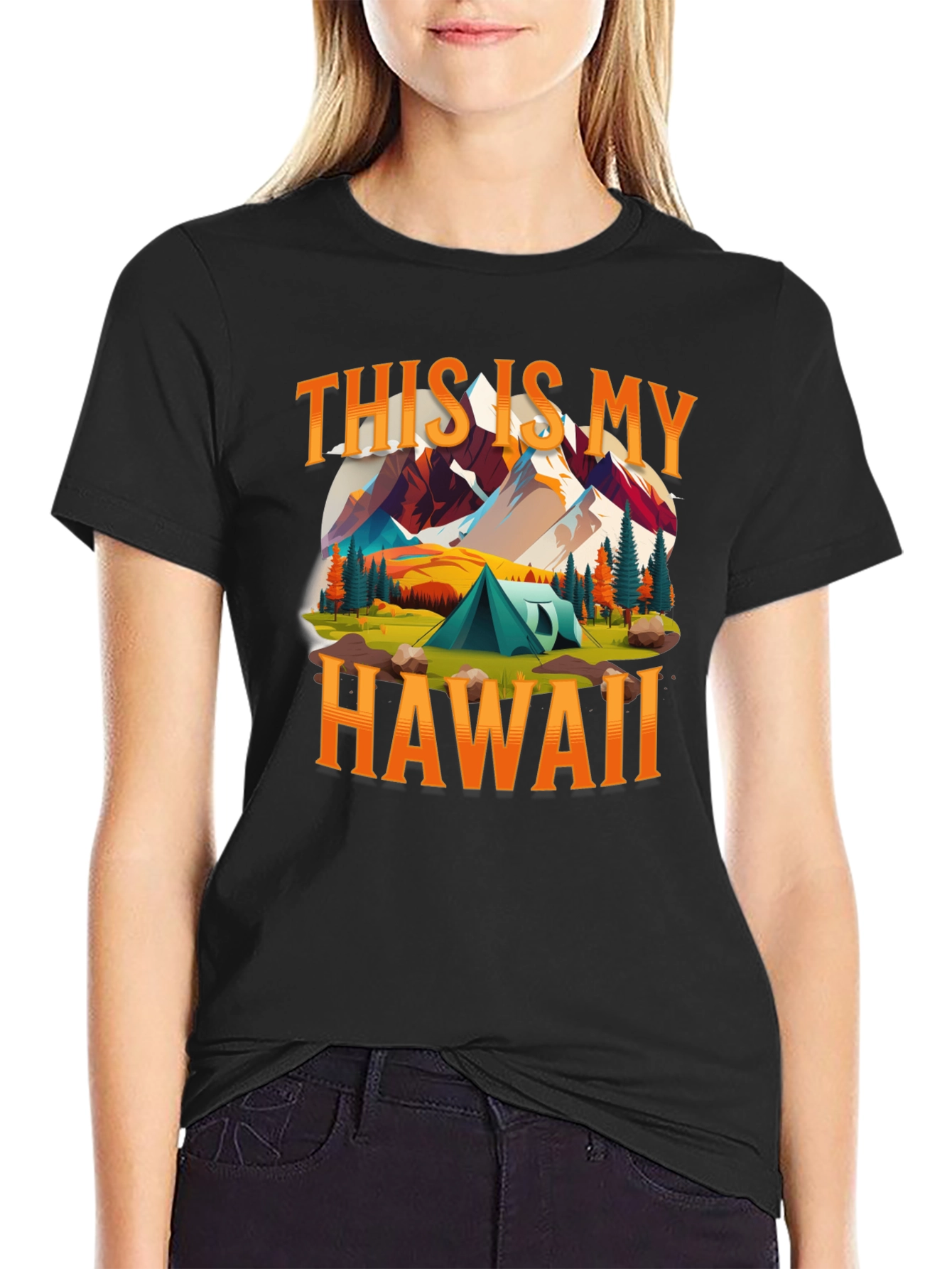 Hawaii Camping T-Shirt - Adventure Design