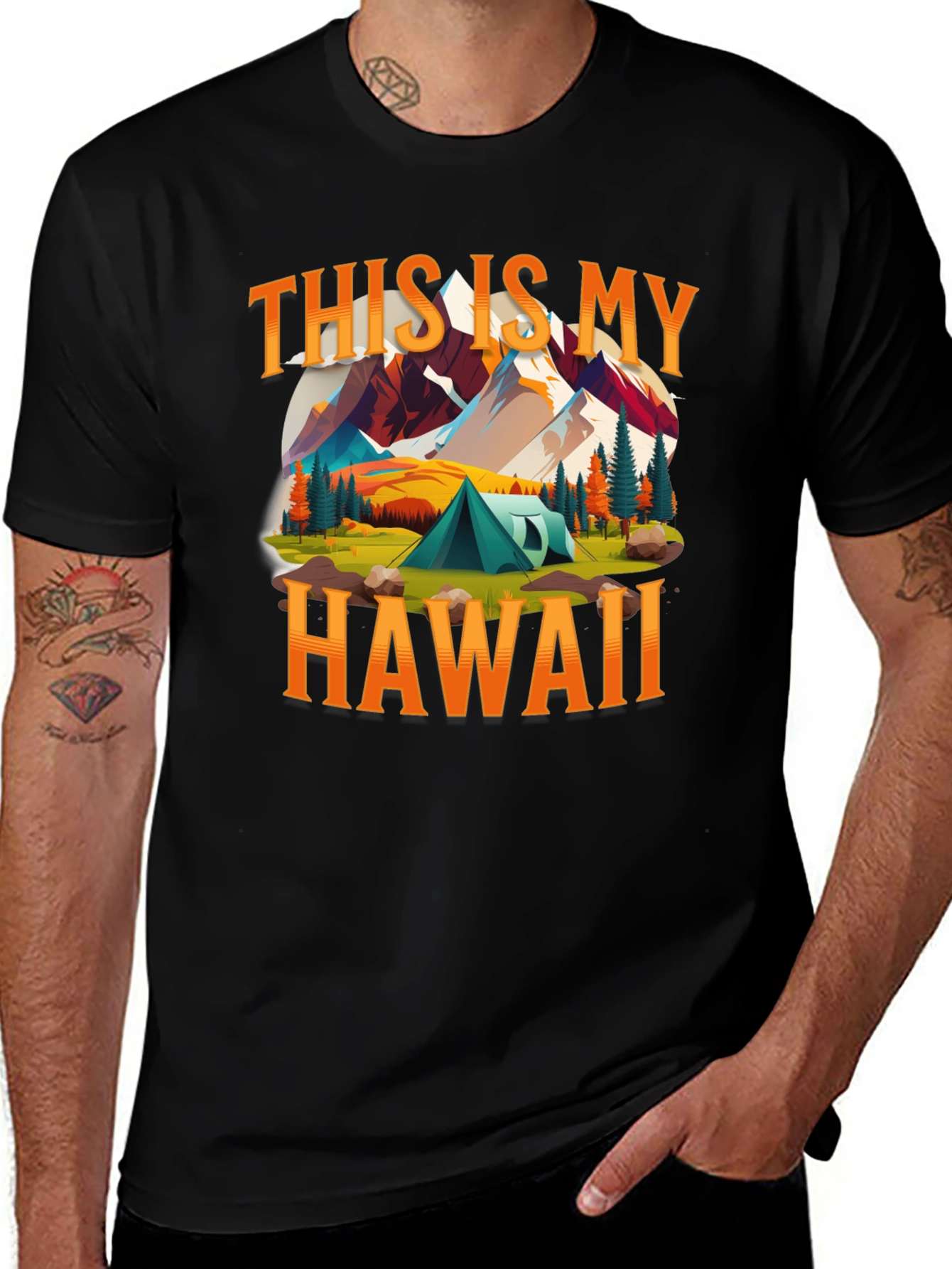 Hawaii Camping T-Shirt - Adventure Design