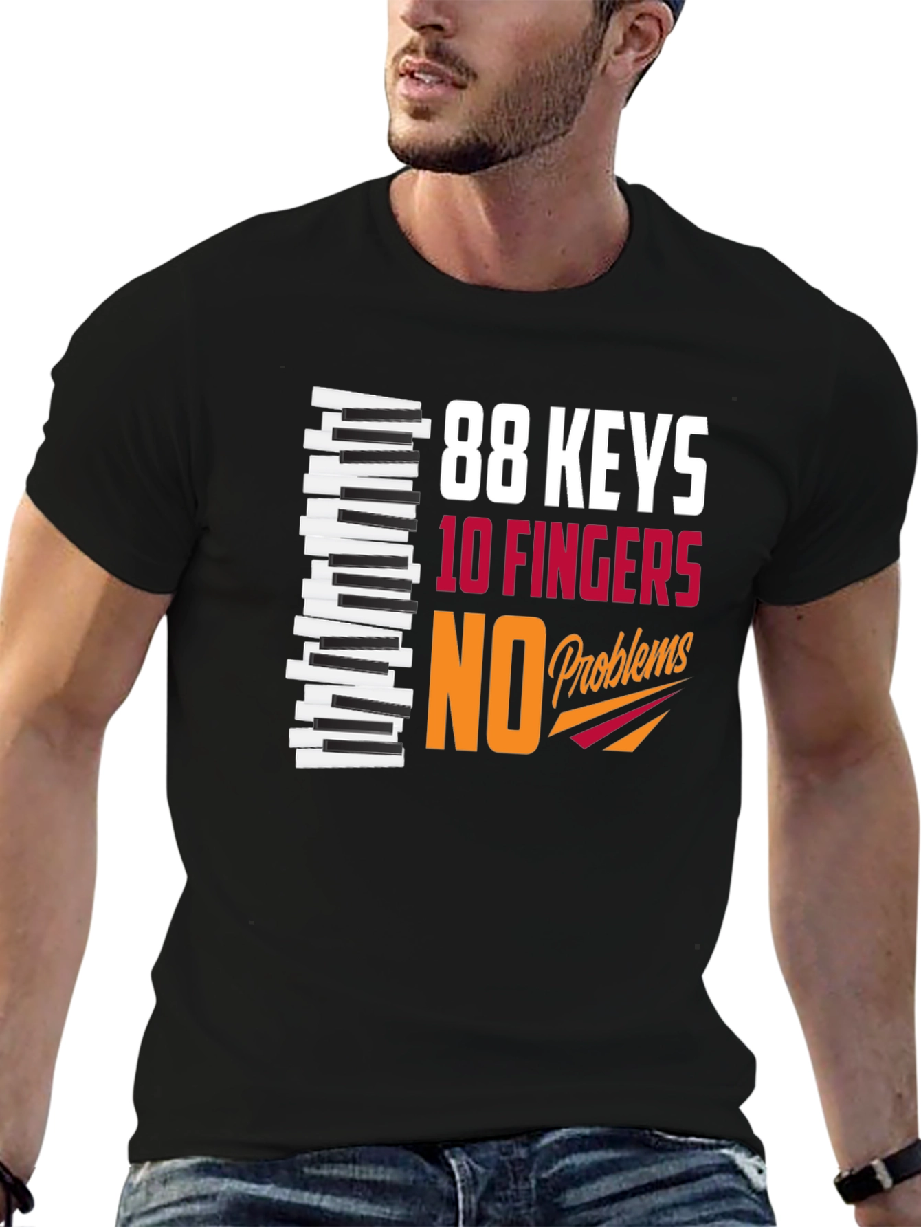 88 Keys 10 Fingers NO Problems Graphic T-Shirt