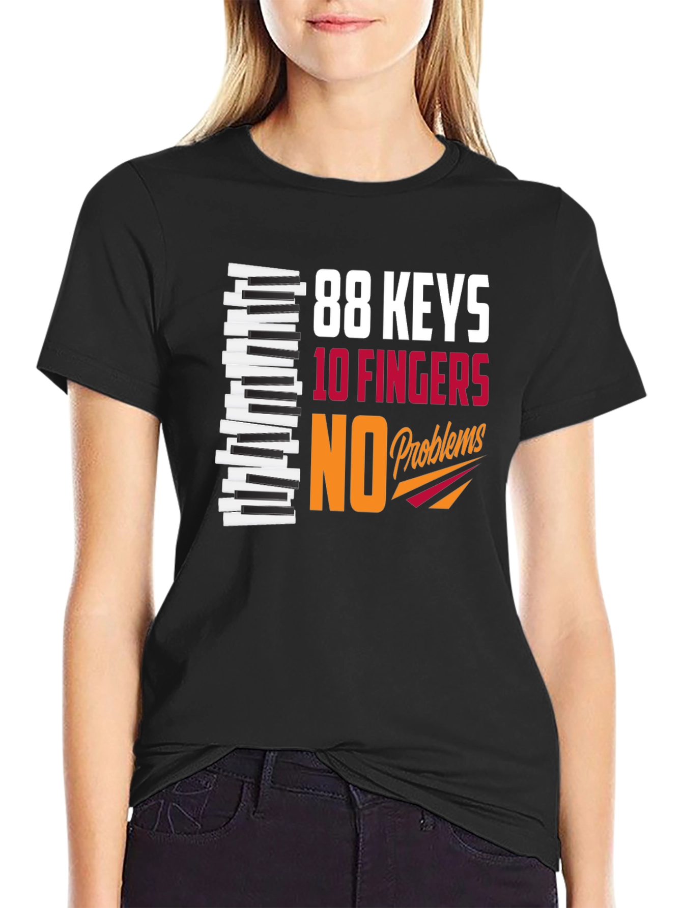 88 Keys 10 Fingers NO Problems Graphic T-Shirt