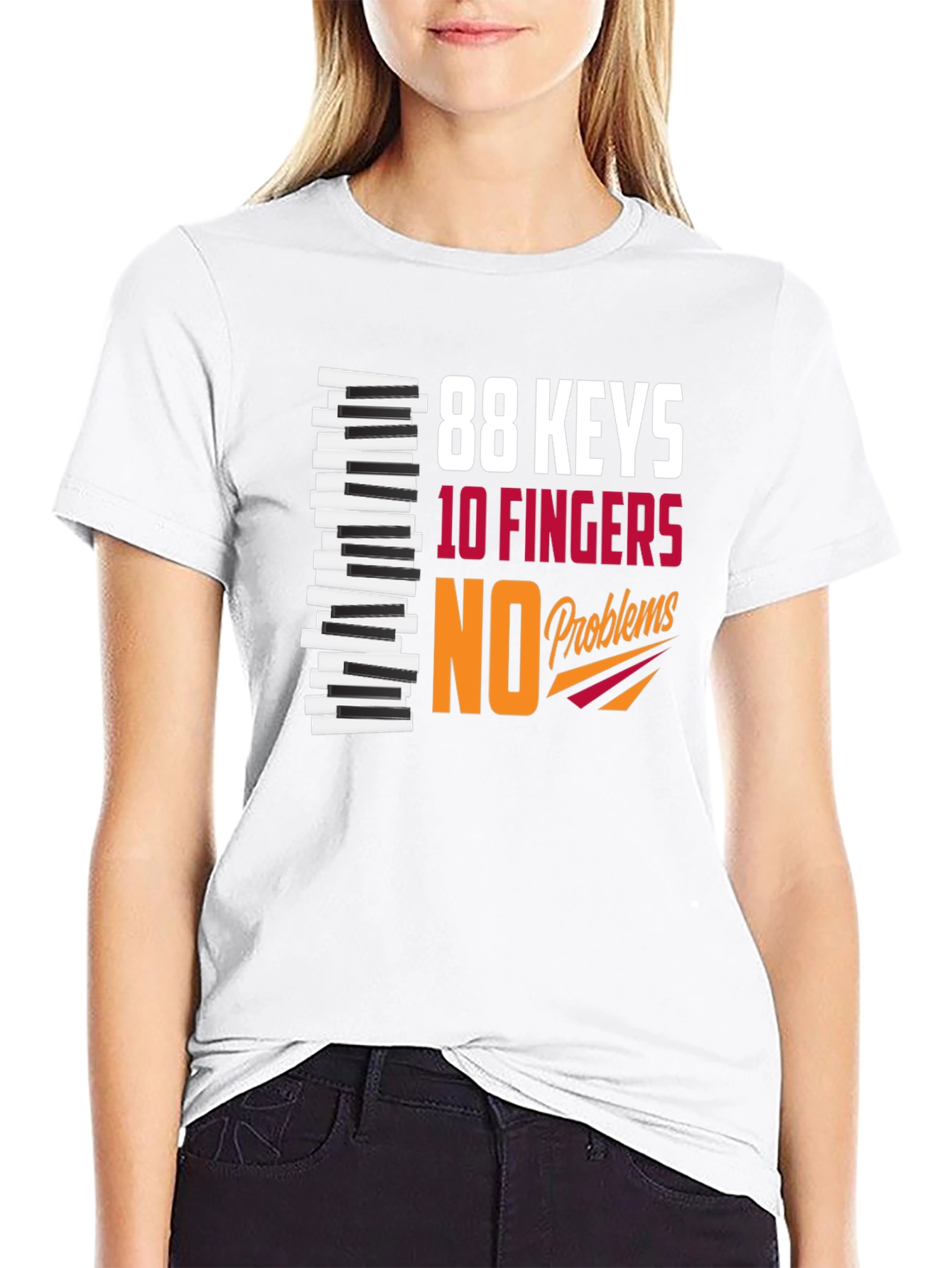 88 Keys 10 Fingers NO Problems Graphic T-Shirt
