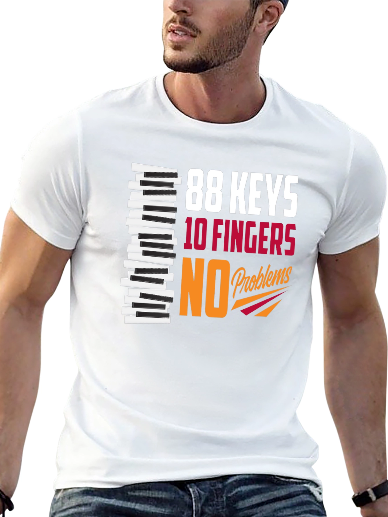 88 Keys 10 Fingers NO Problems Graphic T-Shirt