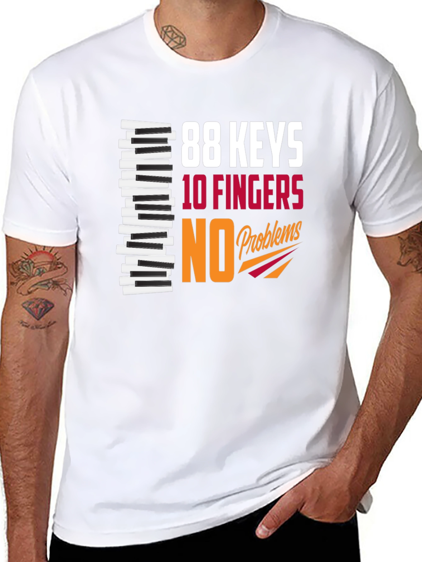 88 Keys 10 Fingers NO Problems Graphic T-Shirt