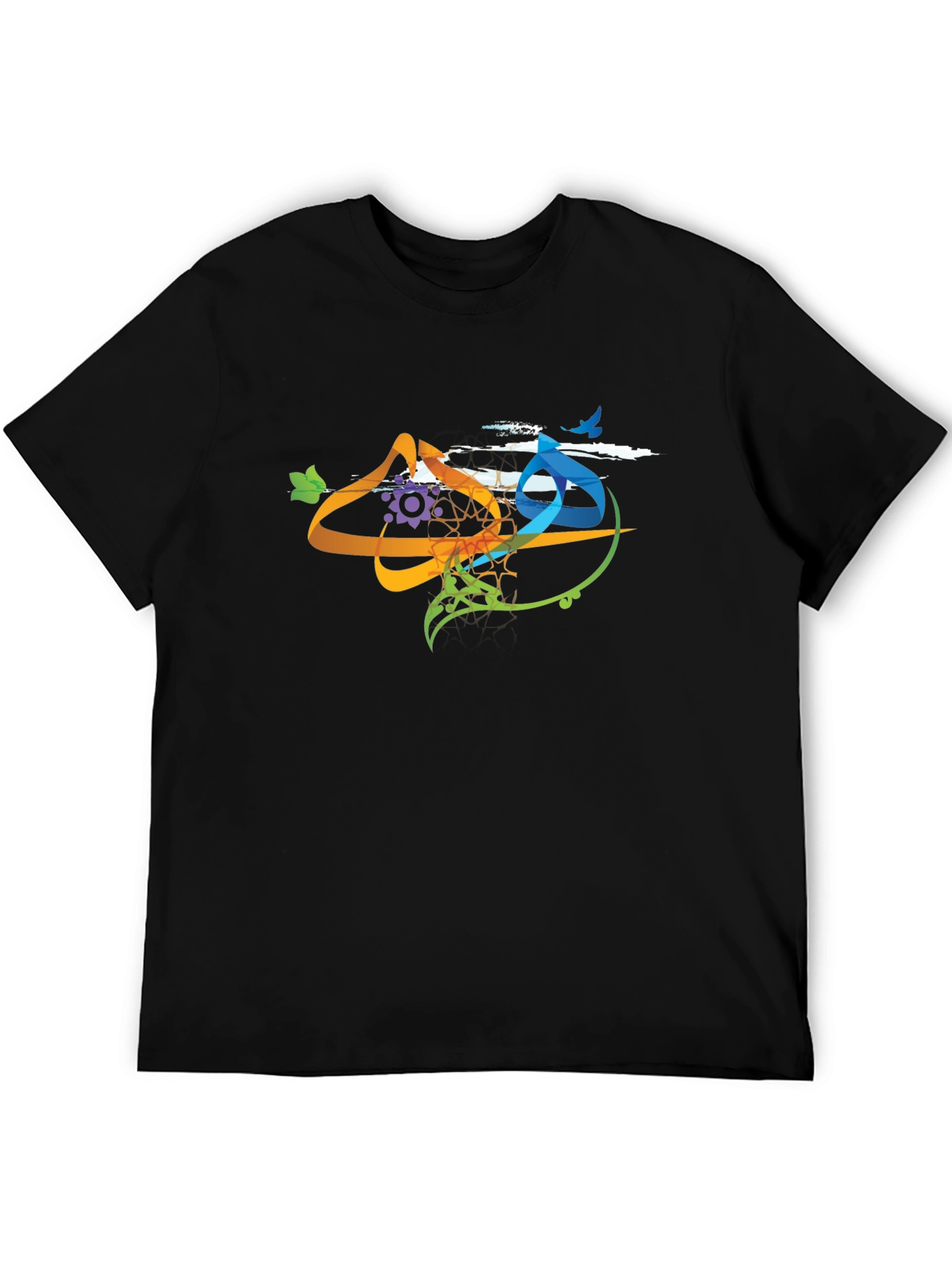 Abstract Art Graphic Print Black T-Shirt
