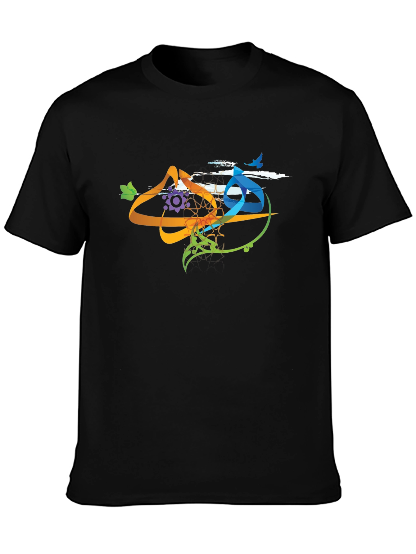 Abstract Art Graphic Print Black T-Shirt