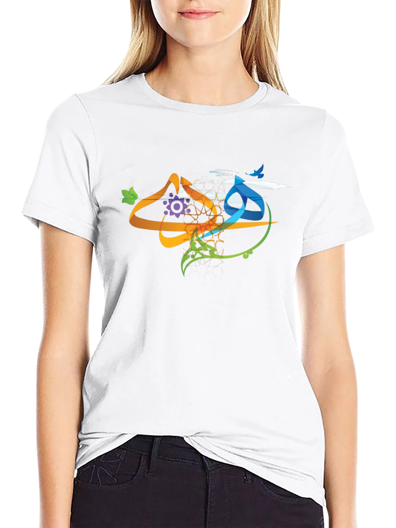 Abstract Art Graphic Print Black T-Shirt