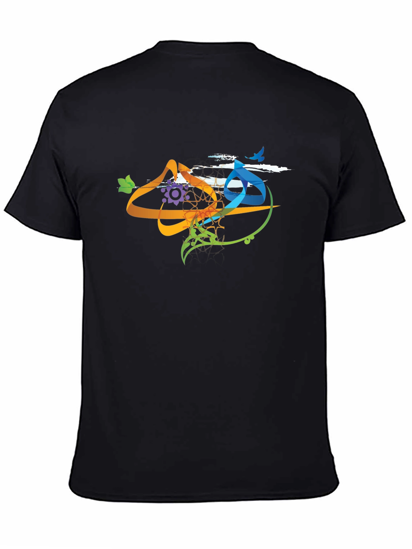 Abstract Art Graphic Print Black T-Shirt