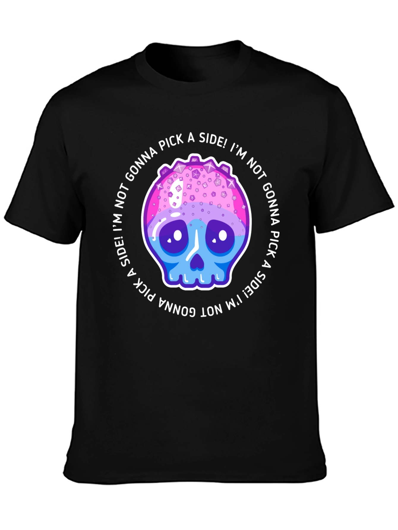 Not Gonna Pick a Side Skull Graphic Tee