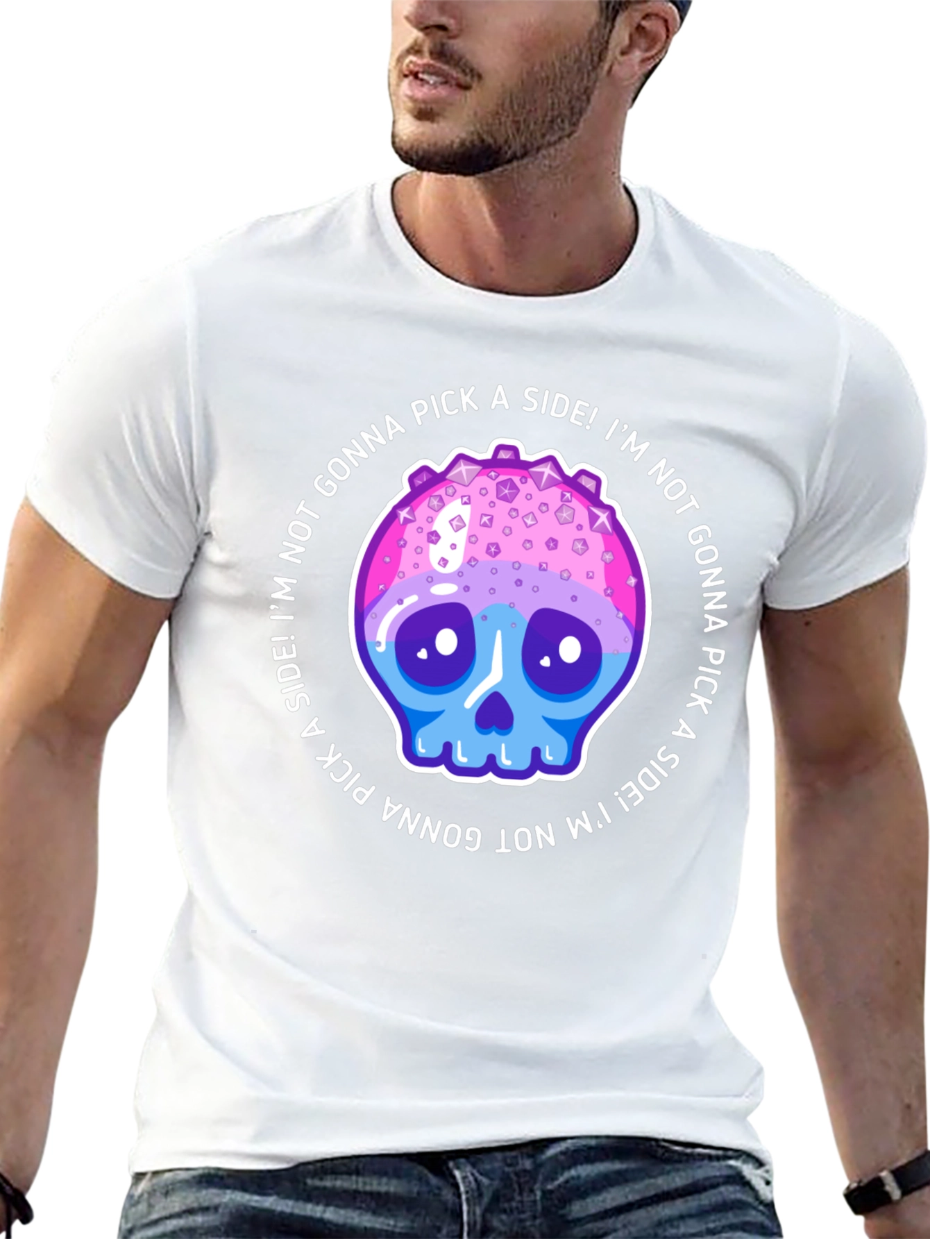 Not Gonna Pick a Side Skull Graphic Tee