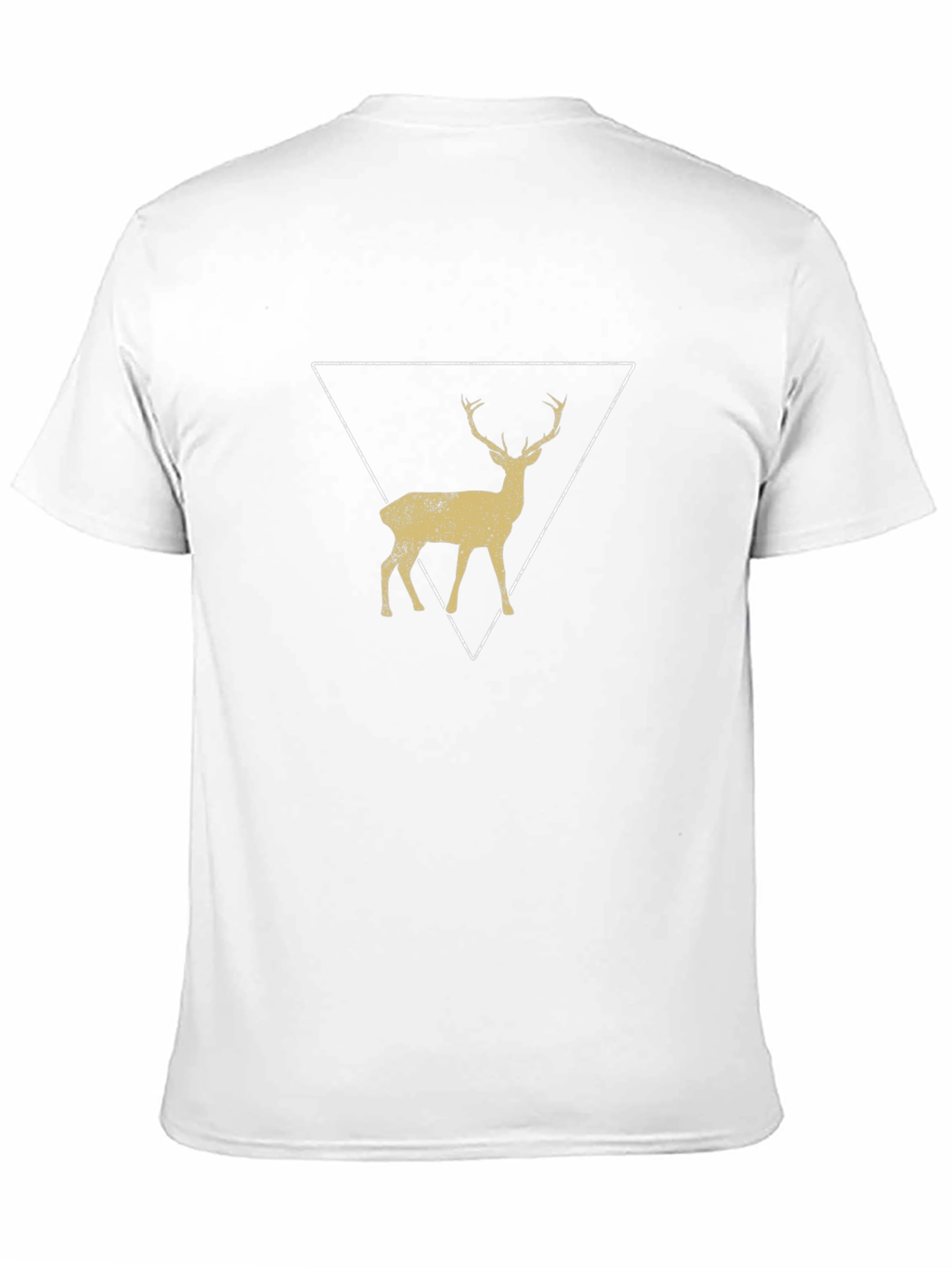Geometric Deer Graphic Tee - Black