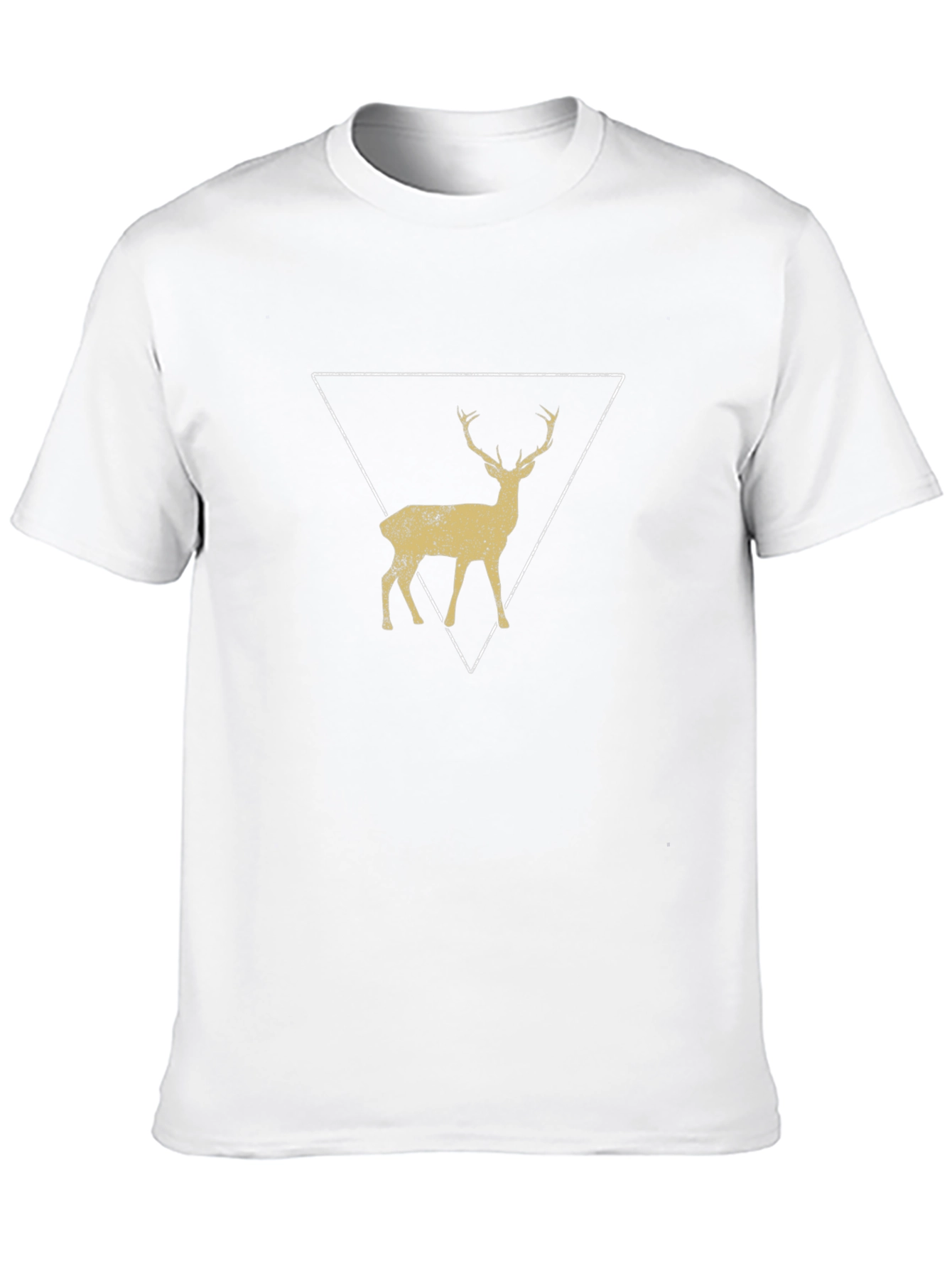 Geometric Deer Graphic Tee - Black