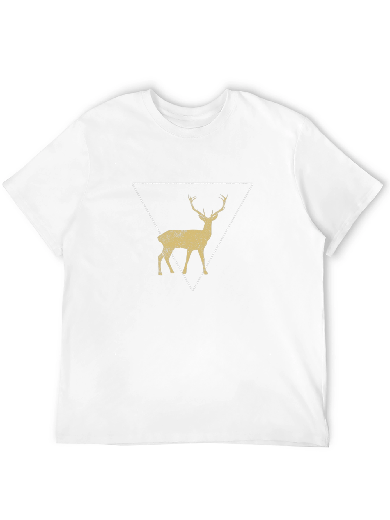 Geometric Deer Graphic Tee - Black