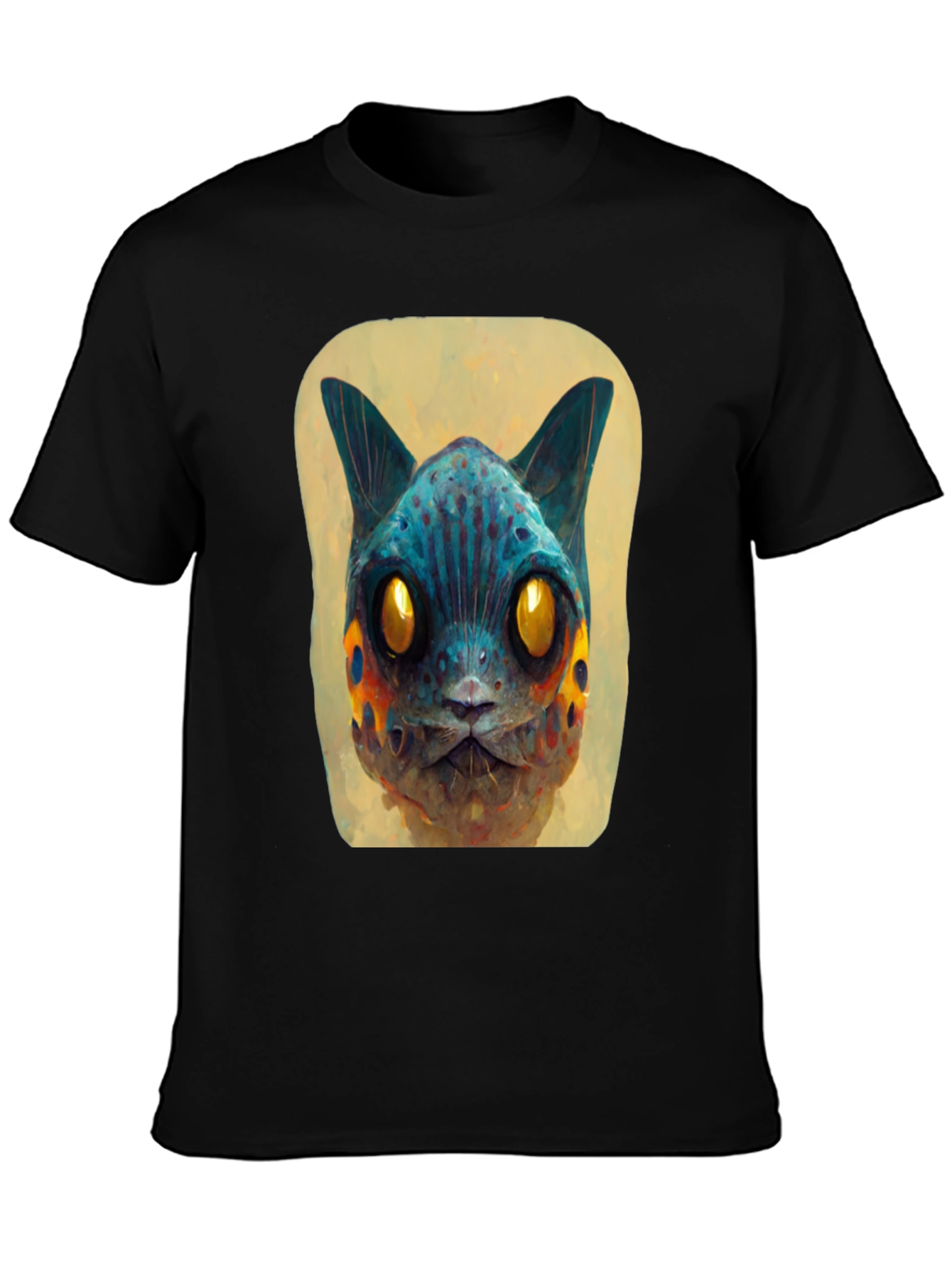 Abstract Cat Graphic Tee - Unique Design