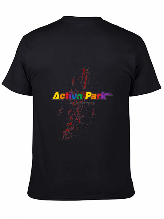 Action Park Retro T-Shirt - Black Cotton Blend