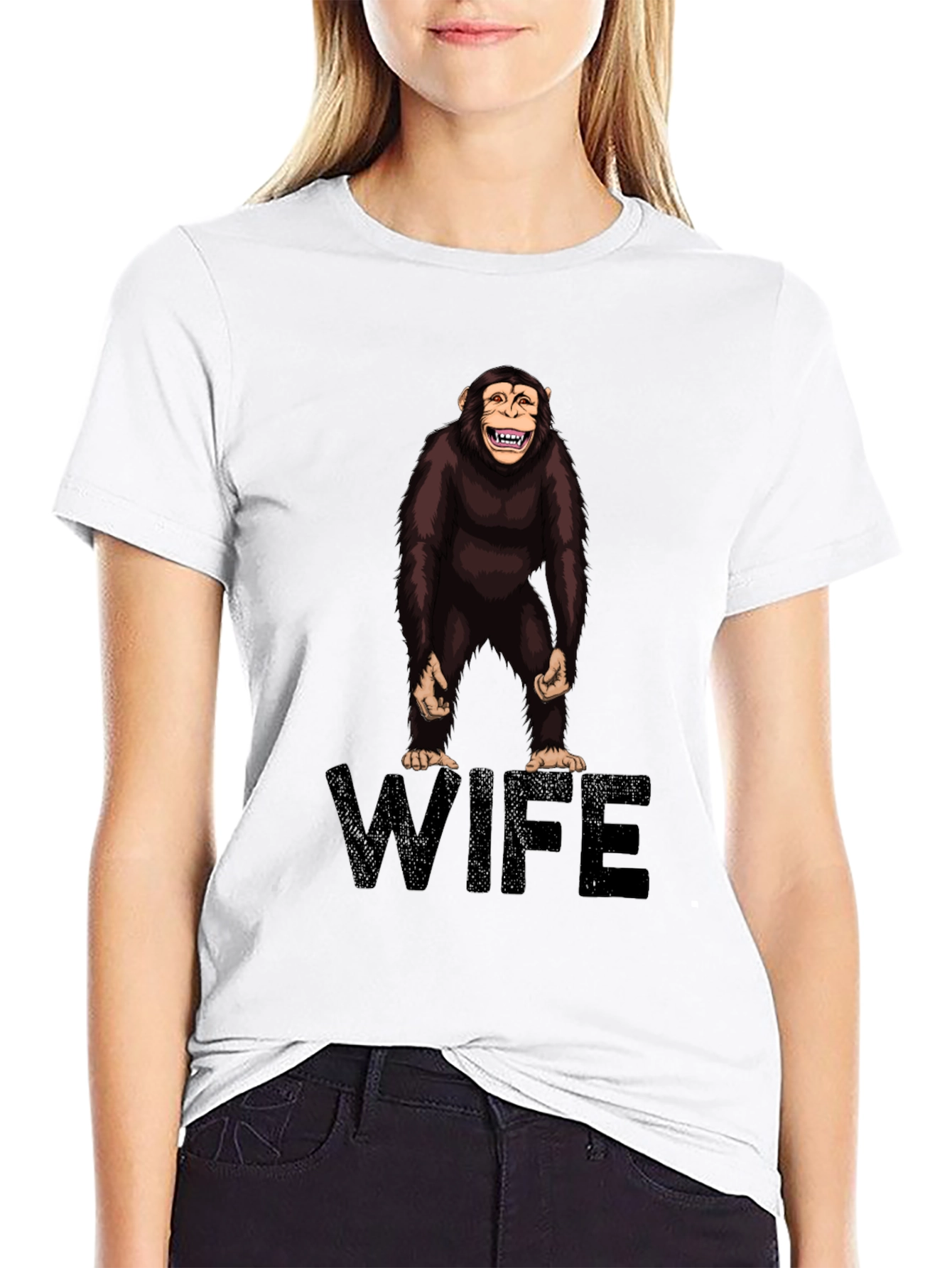 Chimpanzee Wife Graphic Tee - Funny Novelty Shirt