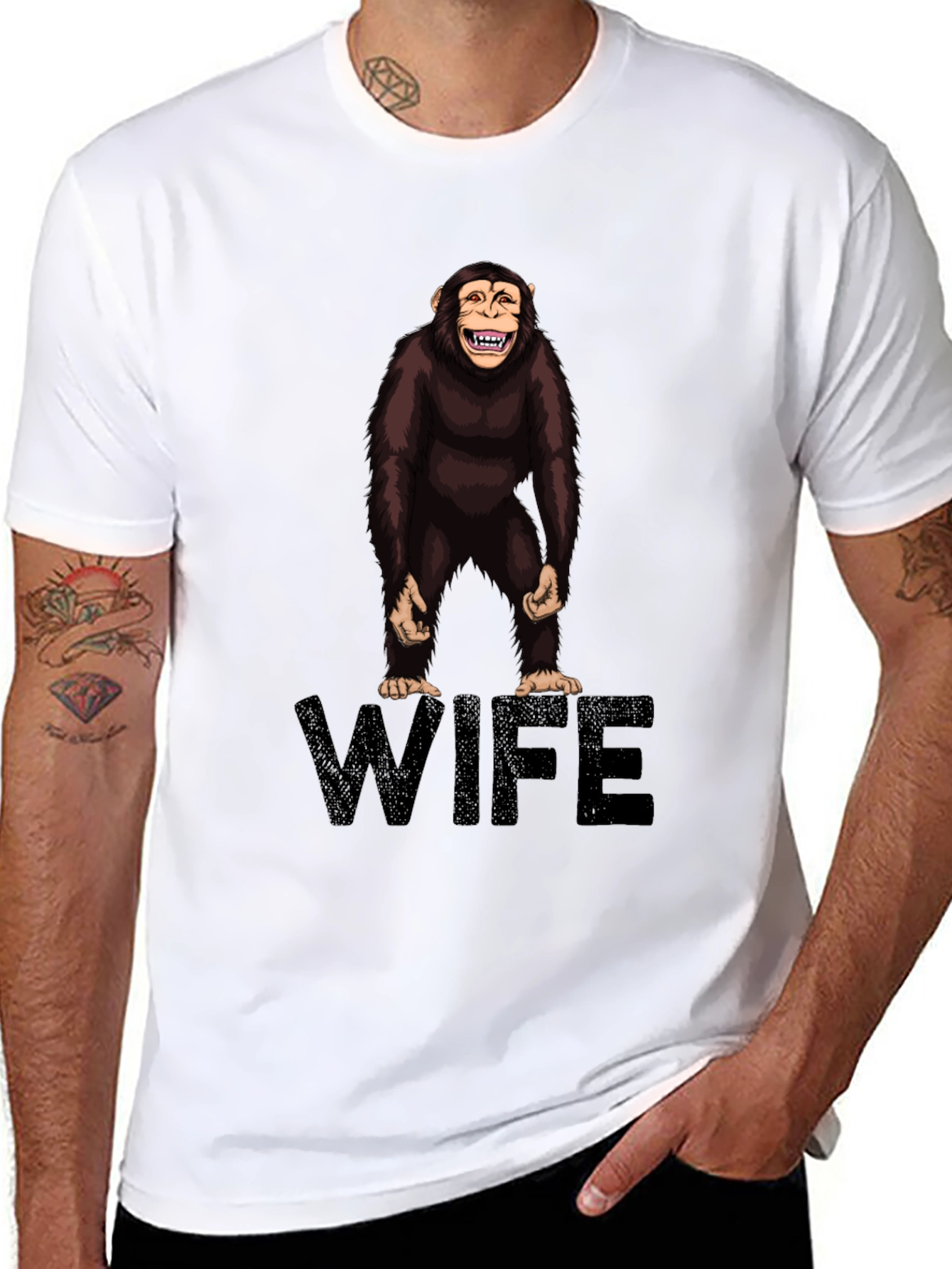 Chimpanzee Wife Graphic Tee - Funny Novelty Shirt