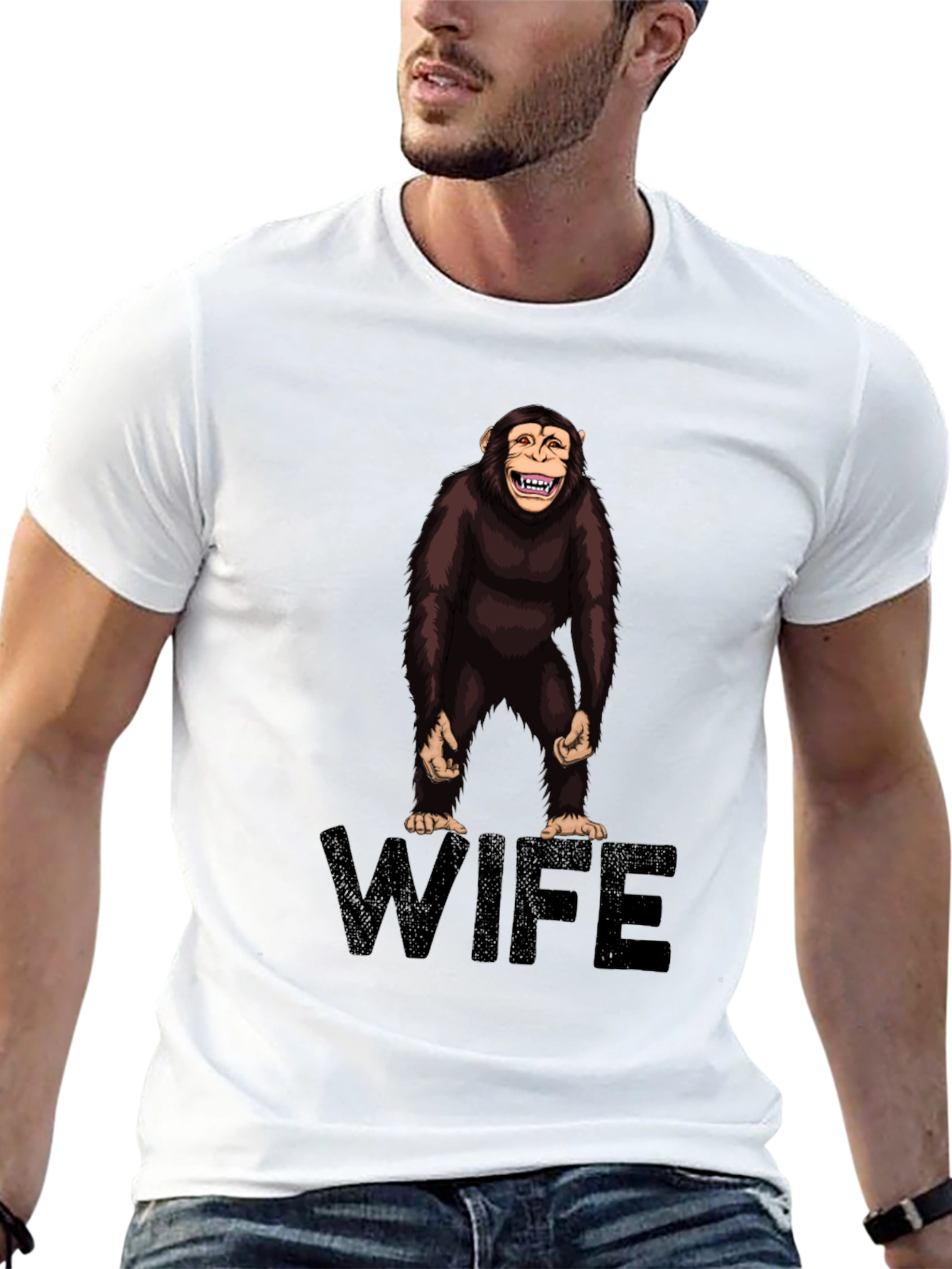 Chimpanzee Wife Graphic Tee - Funny Novelty Shirt