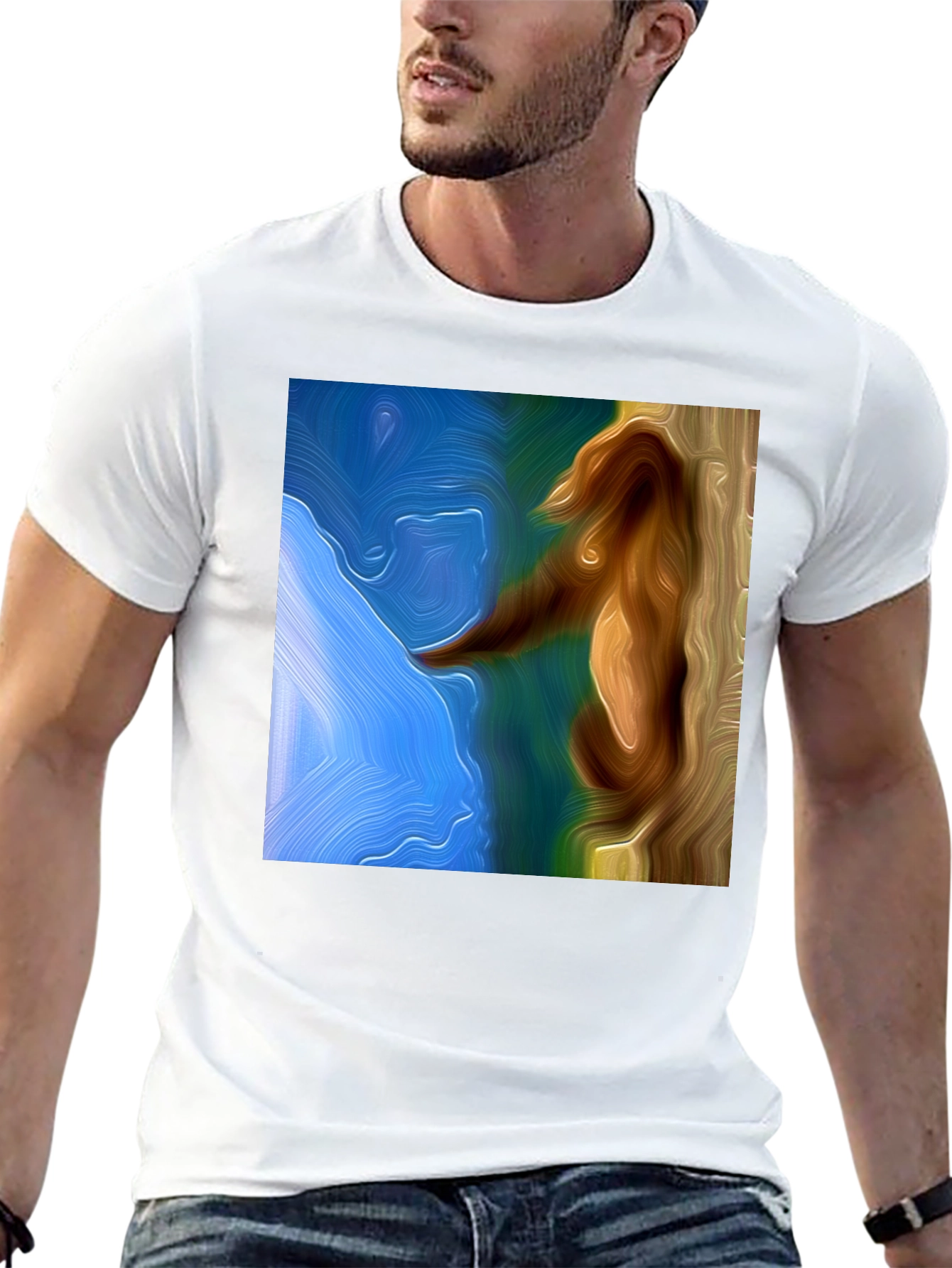 Abstract Seahorse Art Black T-Shirt