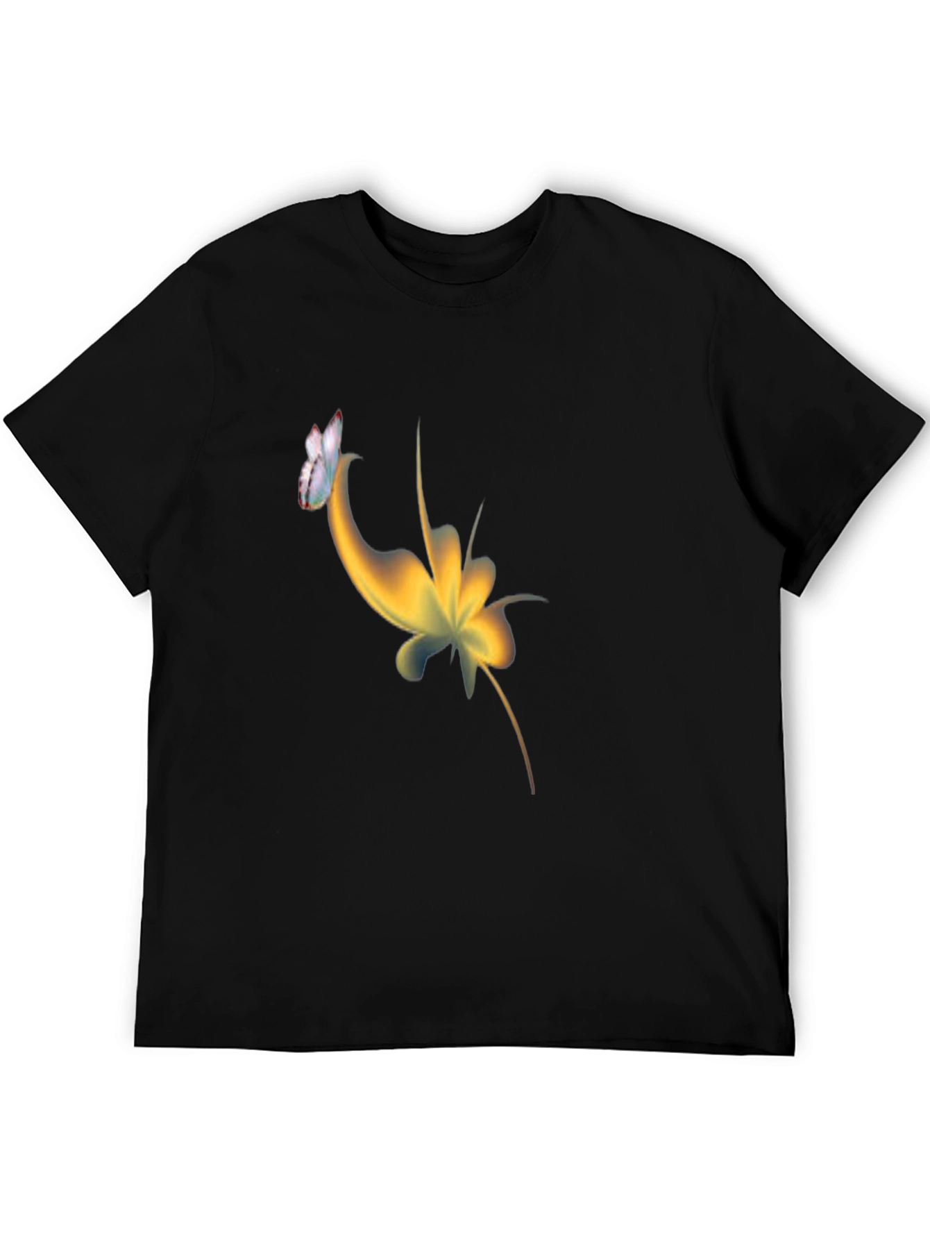 Abstract Butterfly Graphic Black T-Shirt