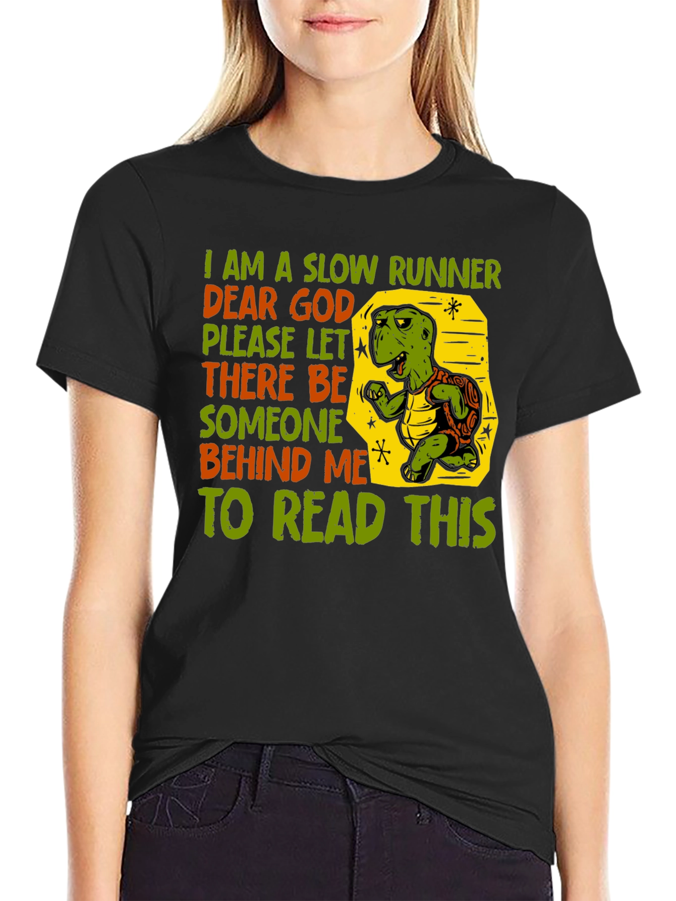 Funny Slow Runner Turtle Graphic T-Shirt