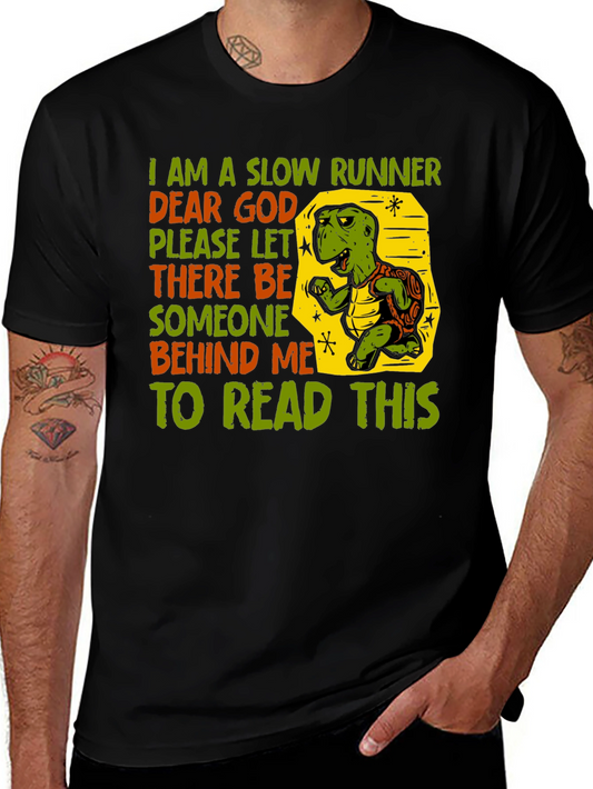 Funny Slow Runner Turtle Graphic T-Shirt