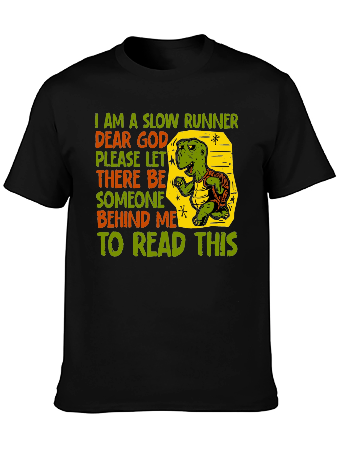 Funny Slow Runner Turtle Graphic T-Shirt